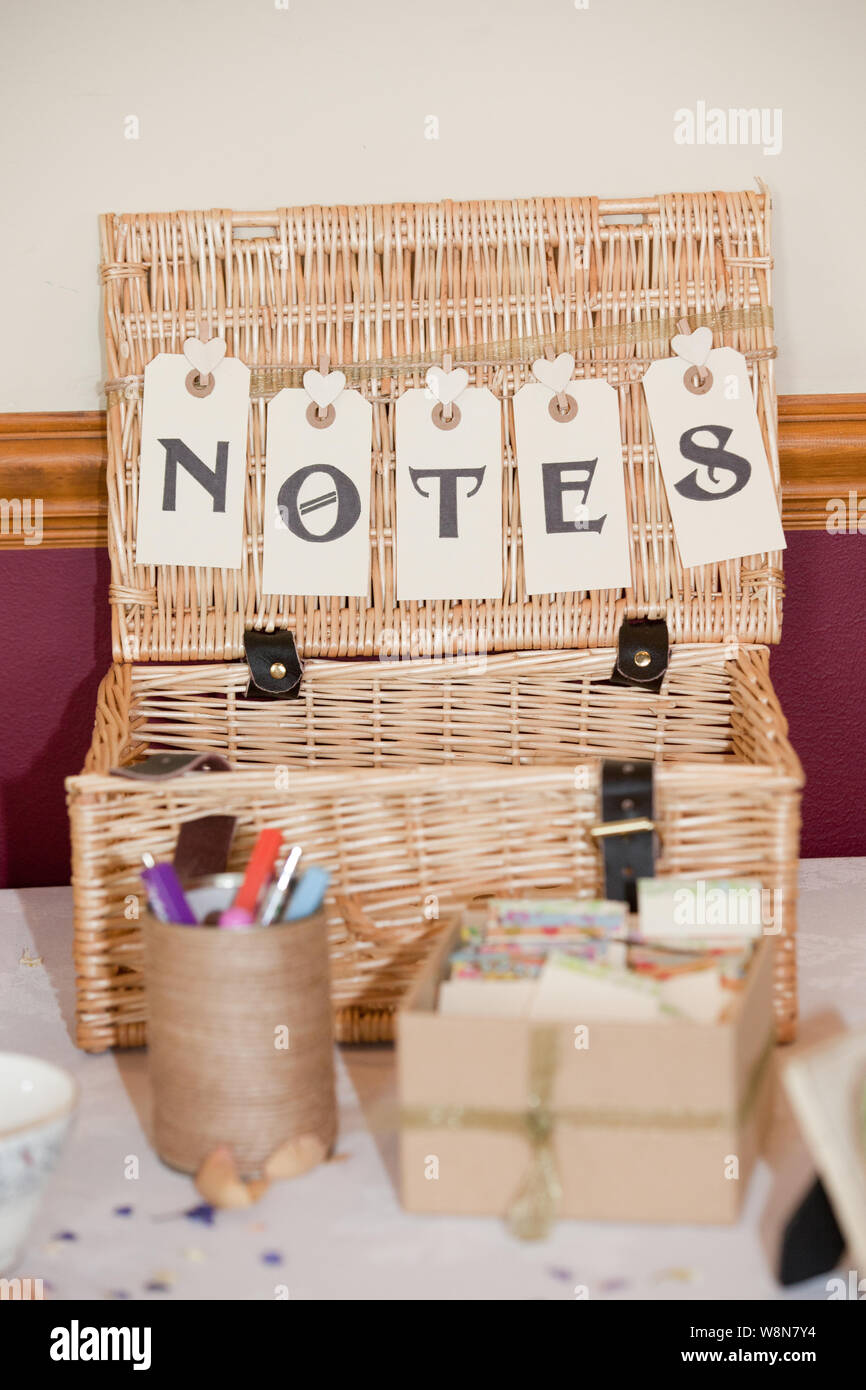 Wicker Card Basket Stock Photo Alamy