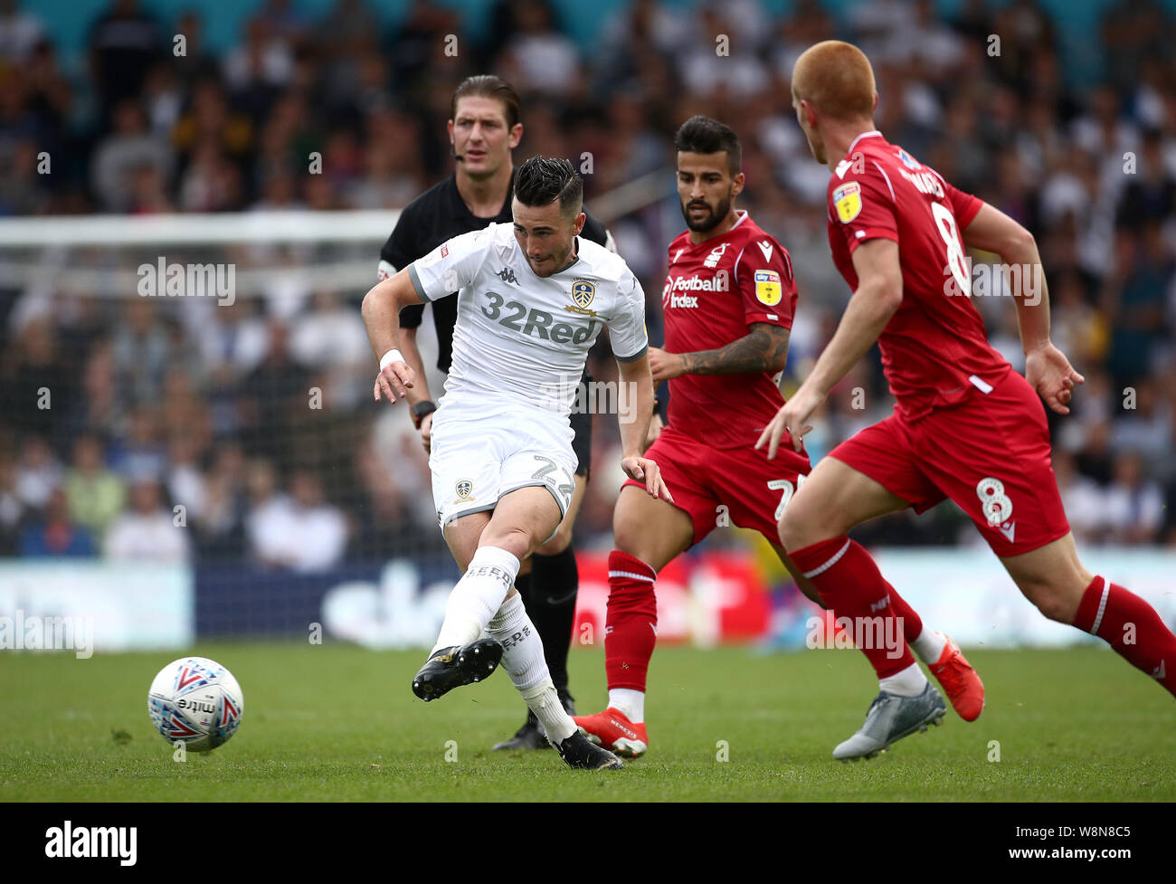 Leeds United's Jack Harrison in action during the Sky Bet Championship match at Elland Road, Leeds. Stock Photo