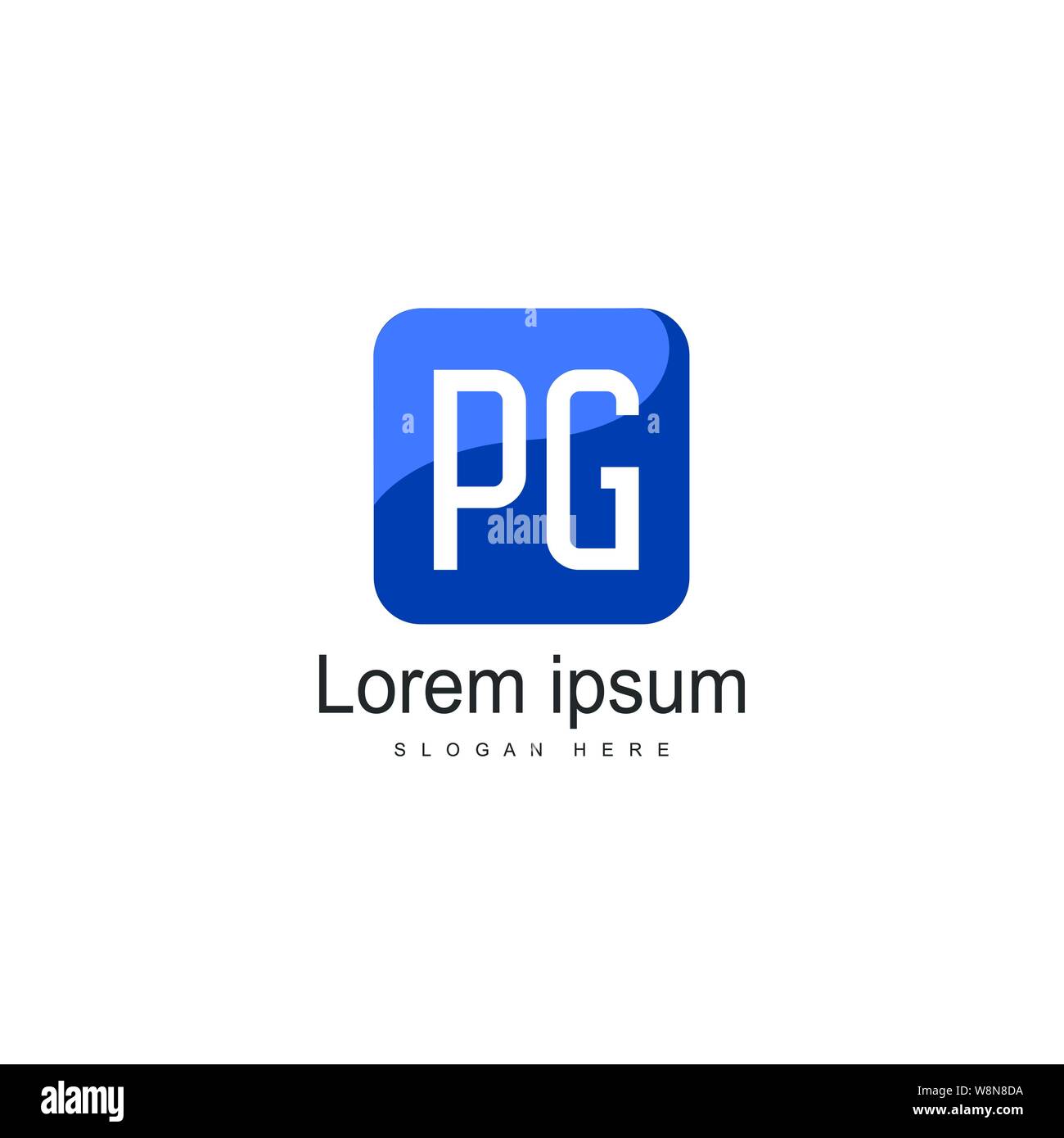 Initial PG logo template with modern frame. Minimalist PG letter logo vector illustration design Stock Vector