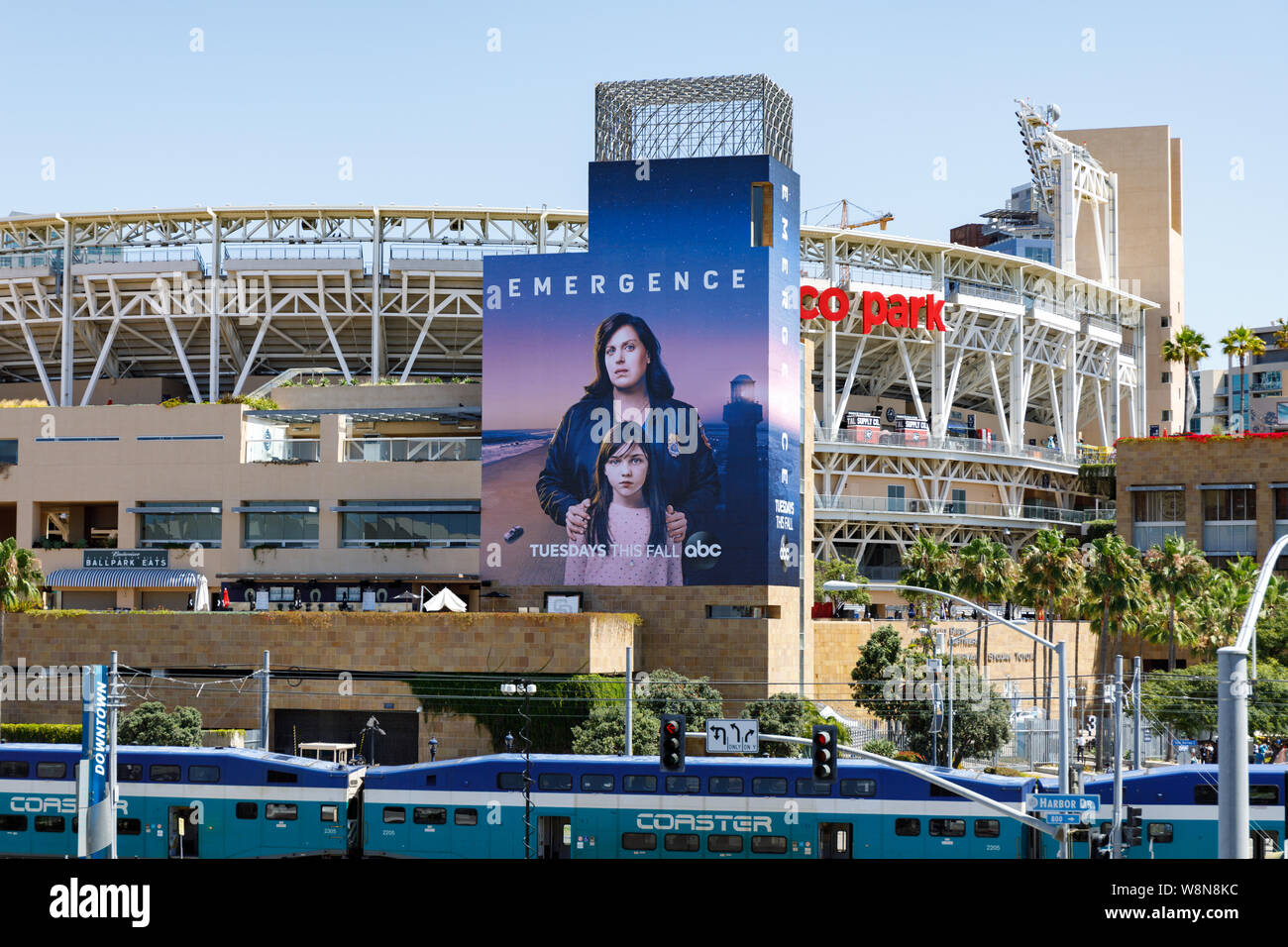 Emergence wrap at Petco Park during Comic Con 2019 Stock Photo