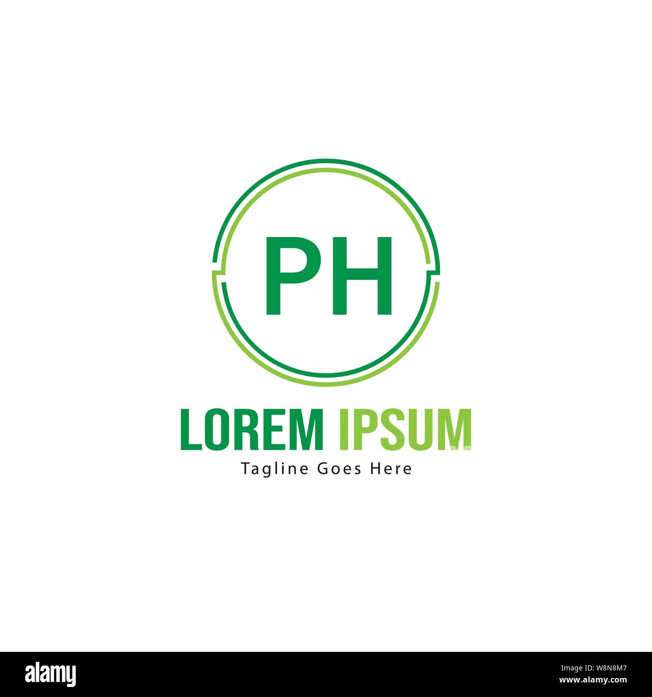 Initial PH logo template with modern frame. Minimalist PH letter logo vector illustration design Stock Vector