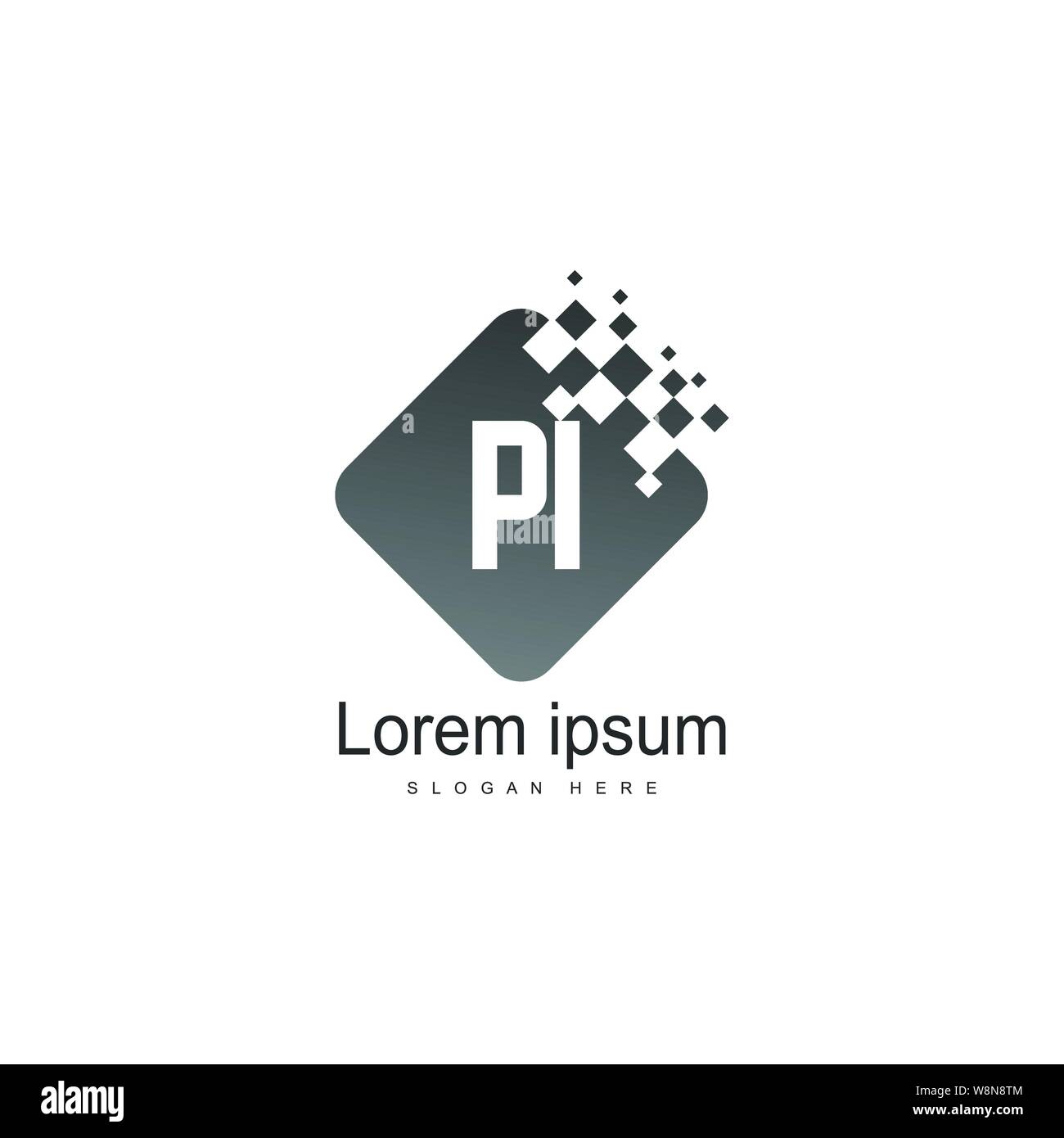 Initial PI logo template with modern frame. Minimalist PI letter logo vector illustration design Stock Vector