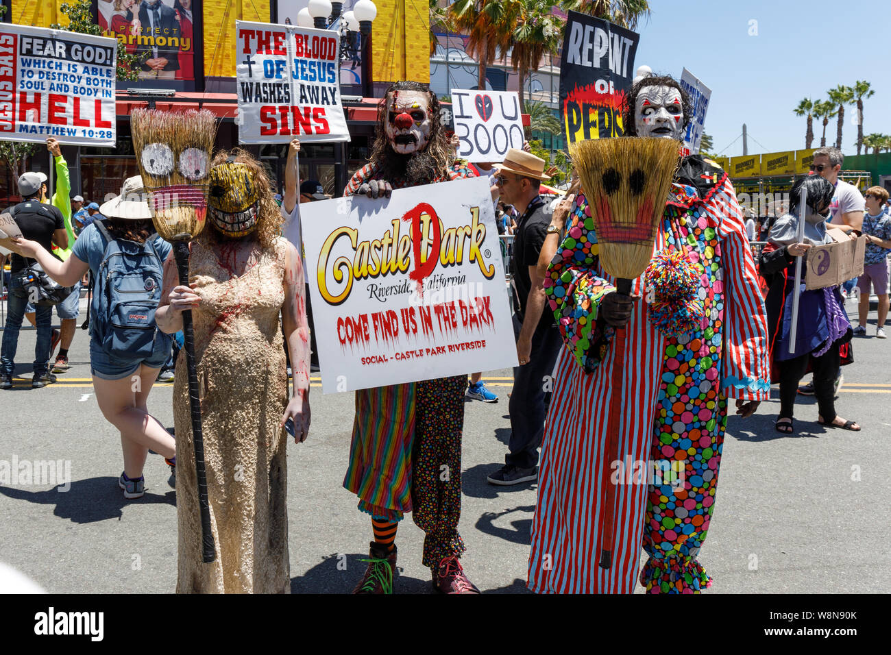 Cosplayers at Gaslamp Quarters during Comic Con 2019 Stock Photo