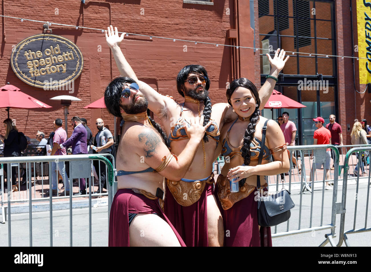 Cosplayers at Gaslamp Quarters during Comic Con 2019 Stock Photo