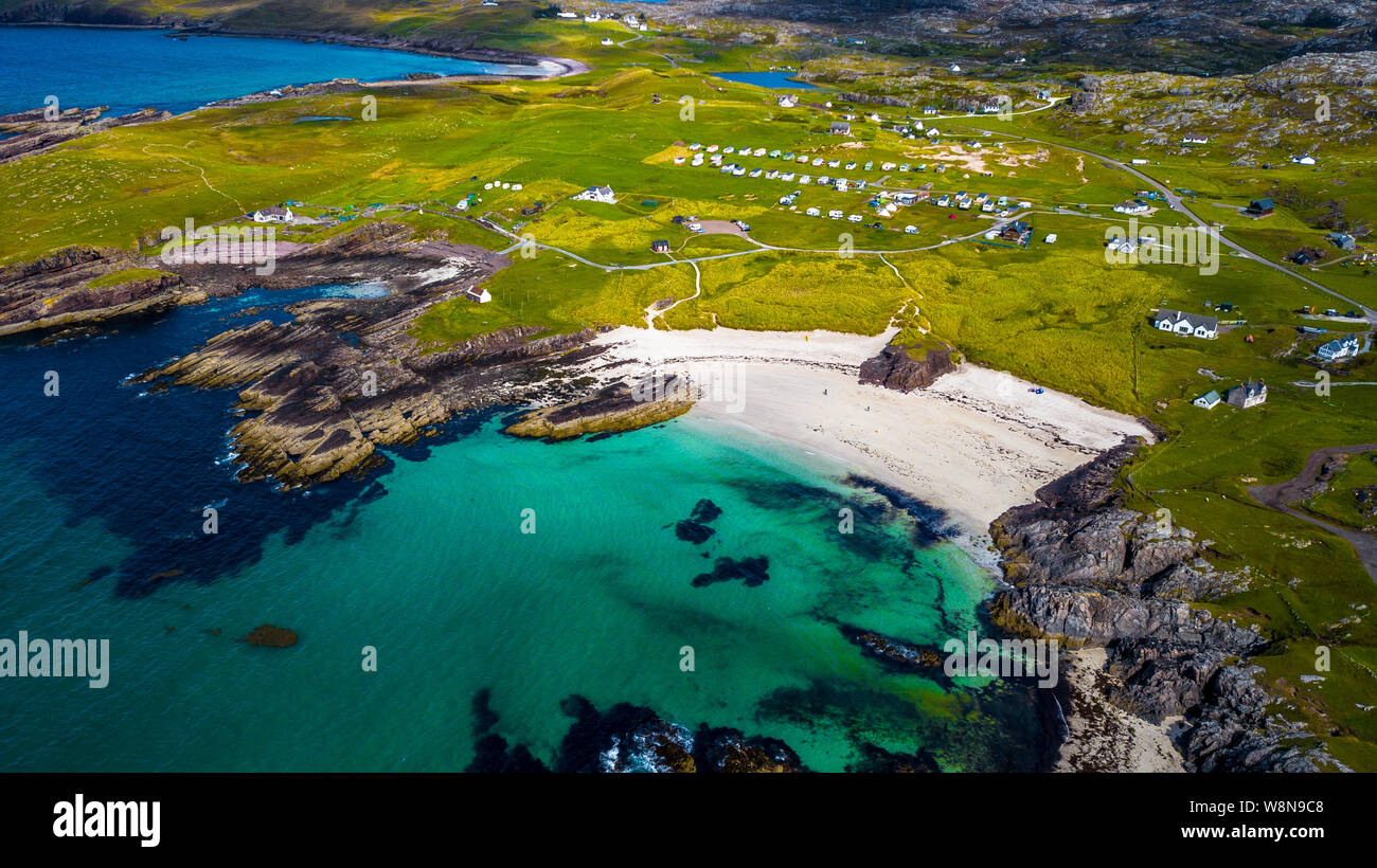 Spectacular Sandy Clachtoll Beach And Clachtoll Beach Campsite Near