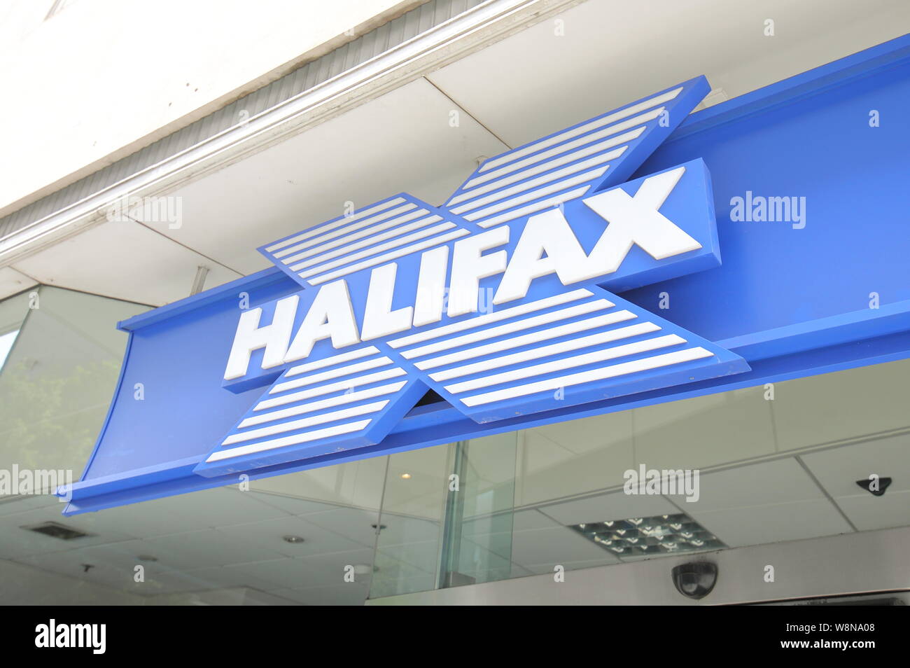 HALIFAX bank UK company sign Stock Photo Alamy