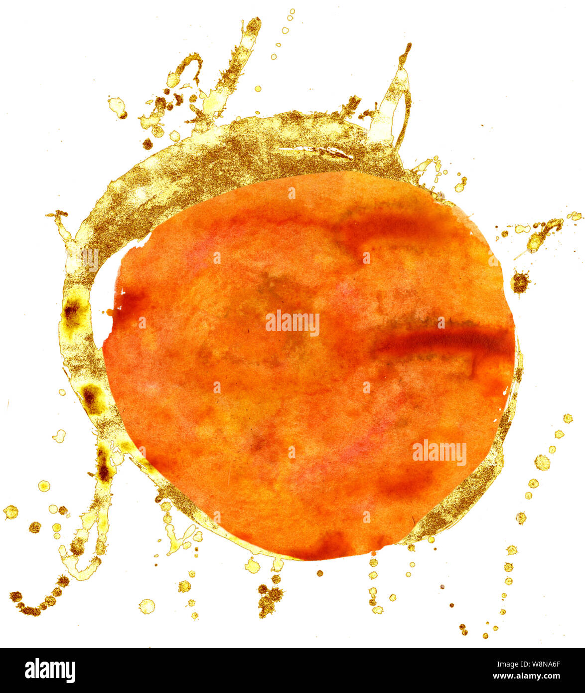 Orange watercolor circle hi-res stock photography and images - Alamy