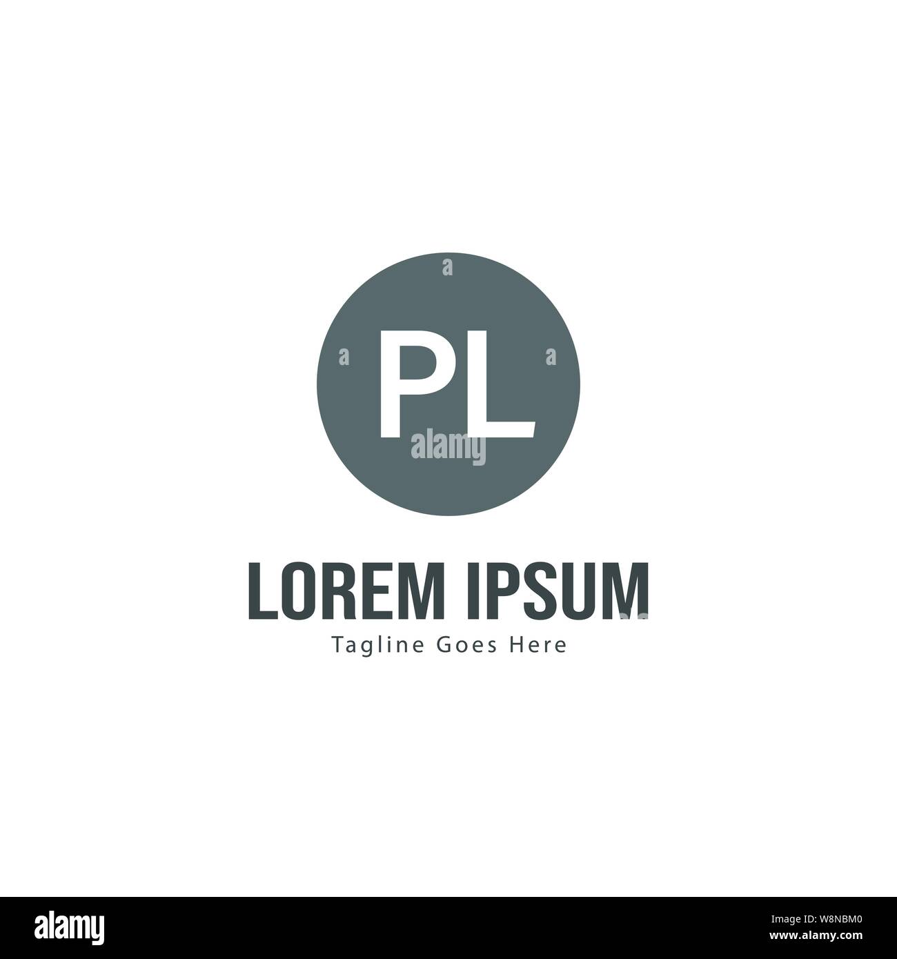 Initial PL logo template with modern frame. Minimalist PL letter logo ...