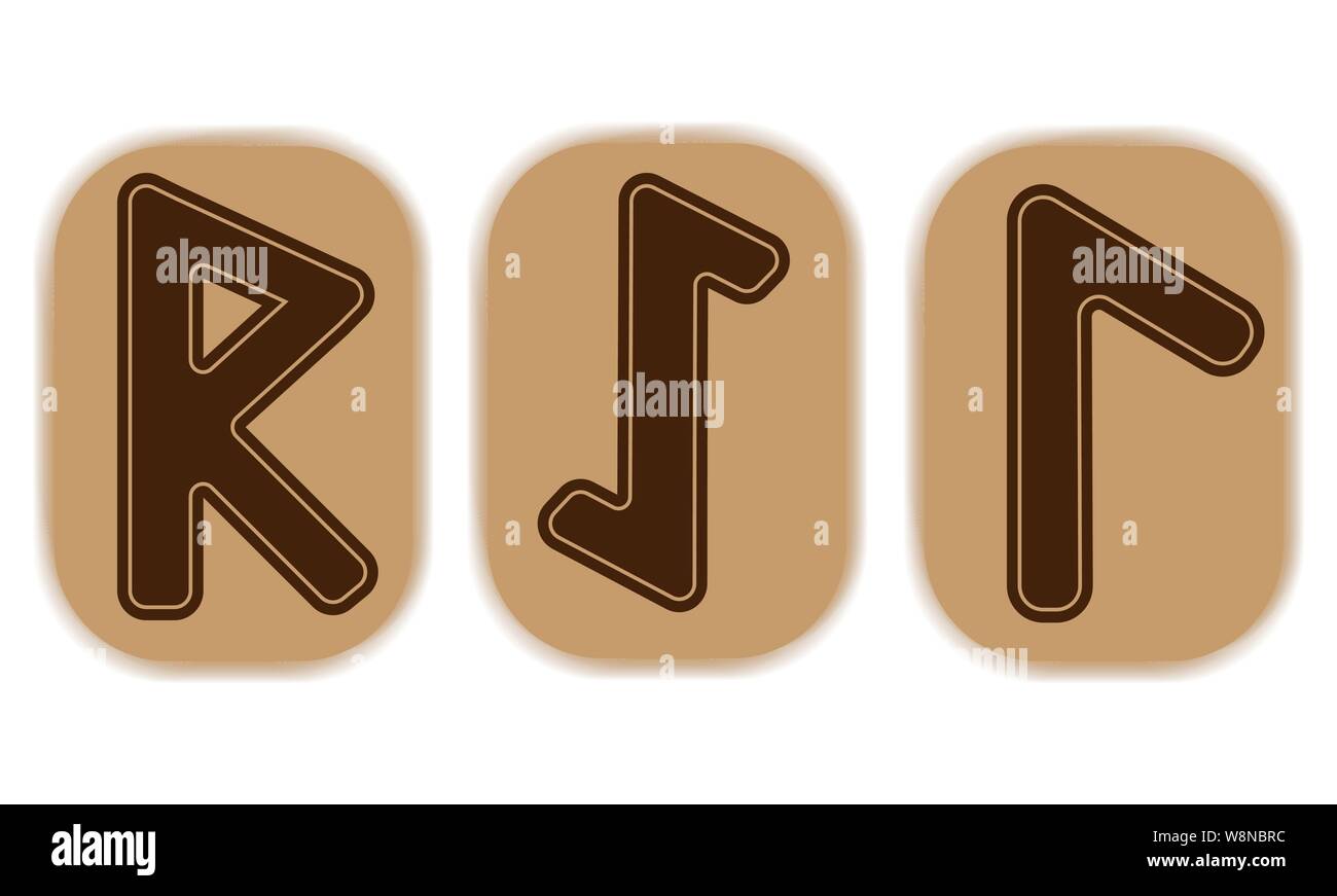 Runic combinations for application to protective amulets. Runes of the road. Safety on the road, traveling. Stock Vector