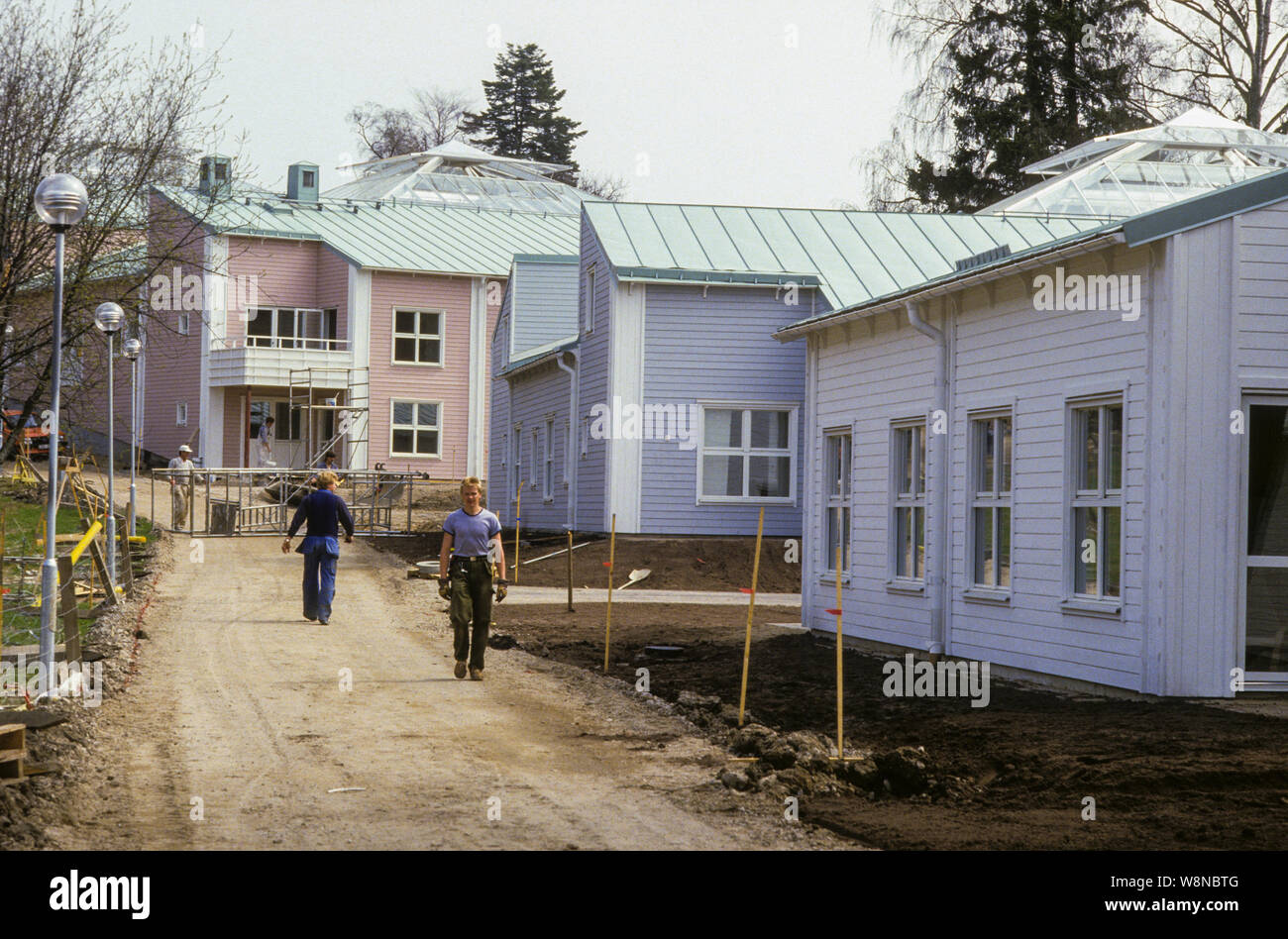 PRODUCTION OF HOUSING in different accommodations in Upplands Väsby Stock Photo
