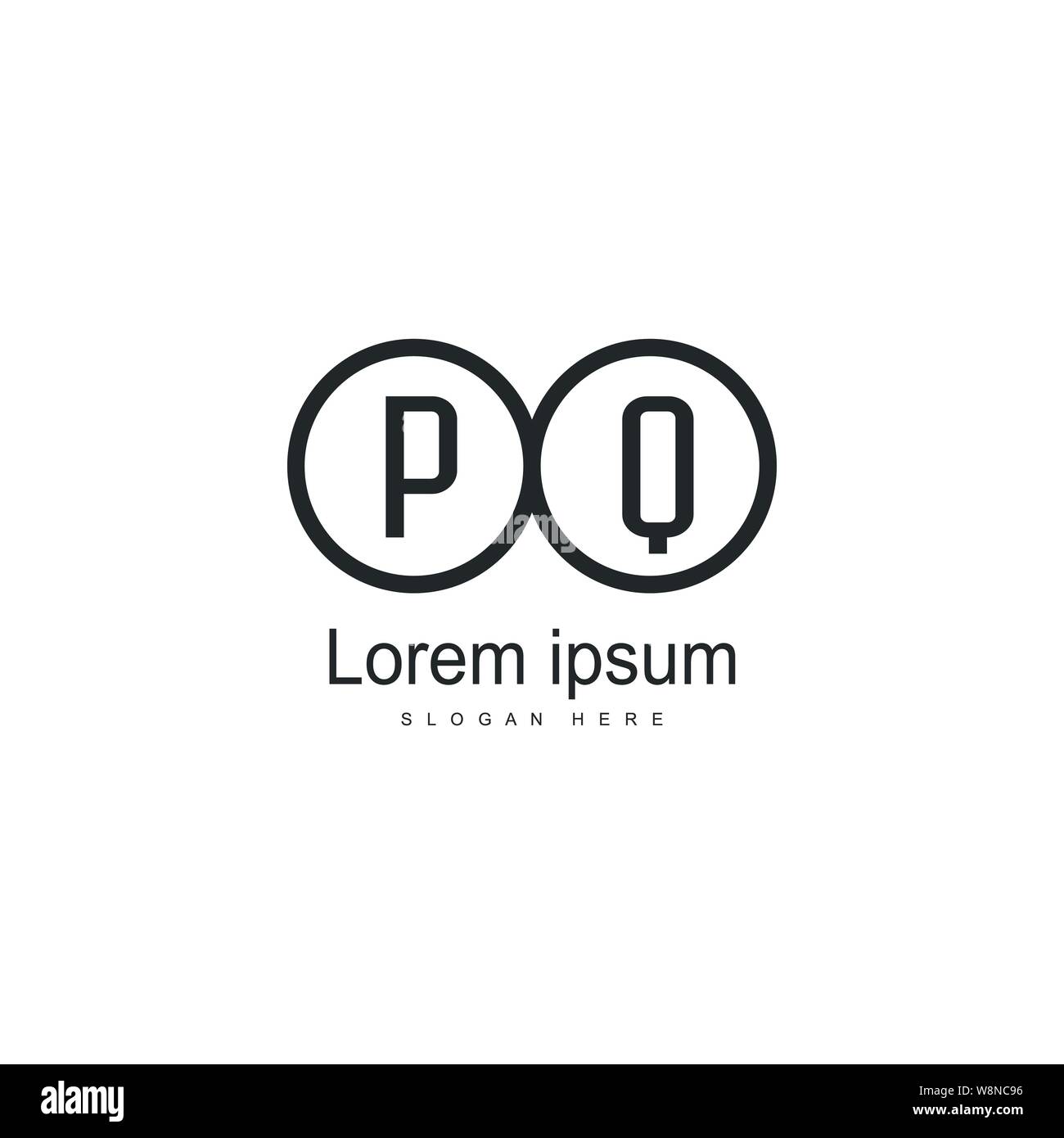 Initial PQ logo template with modern frame. Minimalist PQ letter logo ...