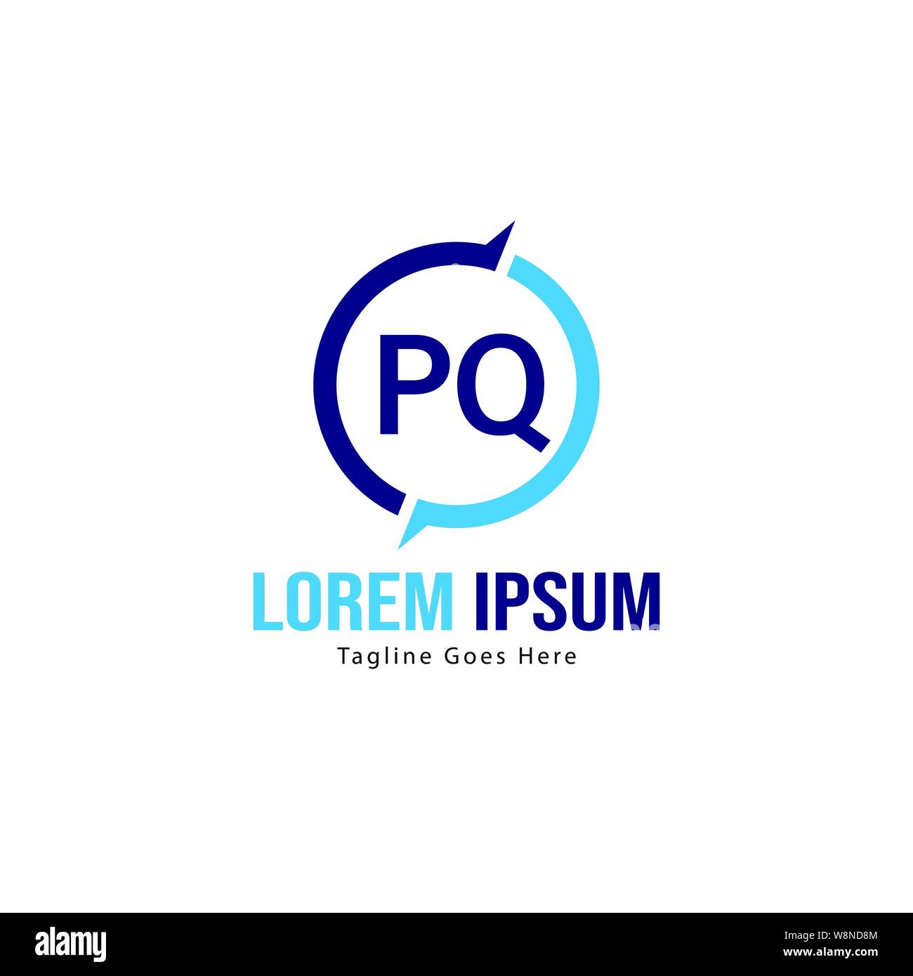 Initial PQ logo template with modern frame. Minimalist PQ letter logo ...