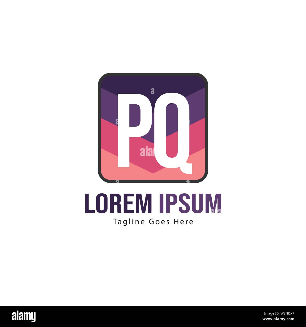 Initial PQ logo template with modern frame. Minimalist PQ letter logo ...