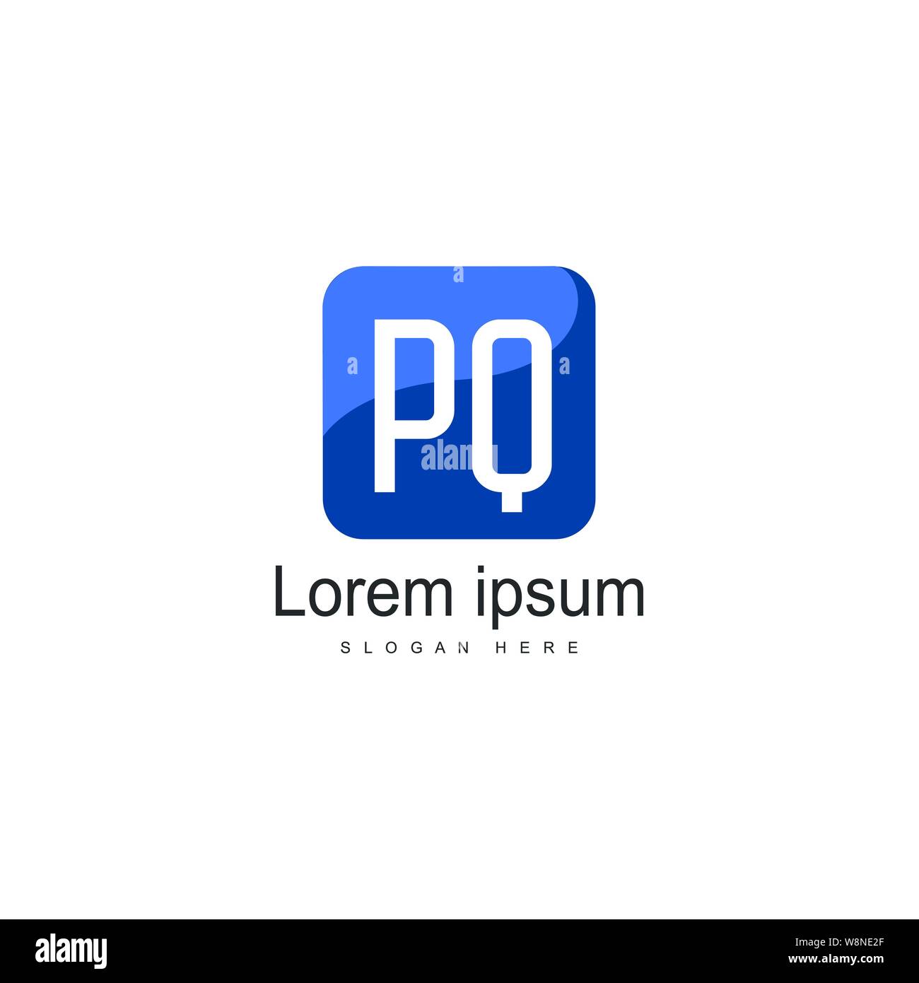 Initial PQ logo template with modern frame. Minimalist PQ letter logo ...