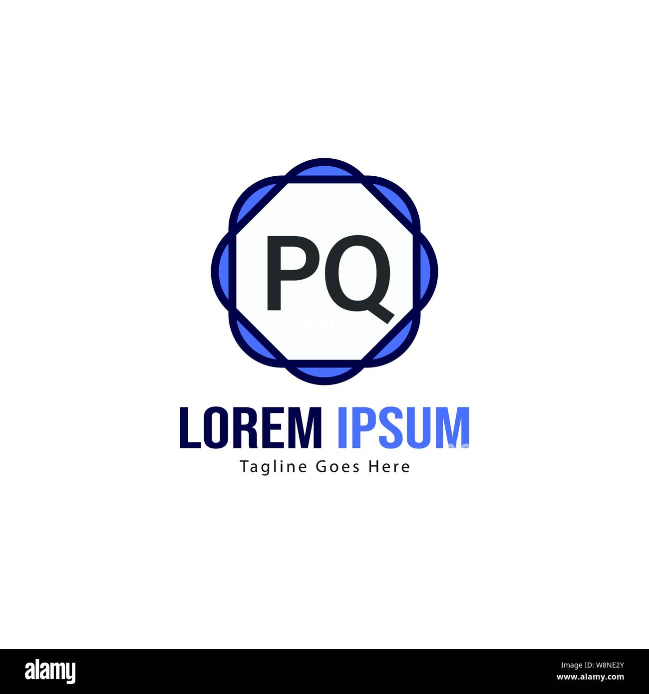 Initial PQ logo template with modern frame. Minimalist PQ letter logo ...