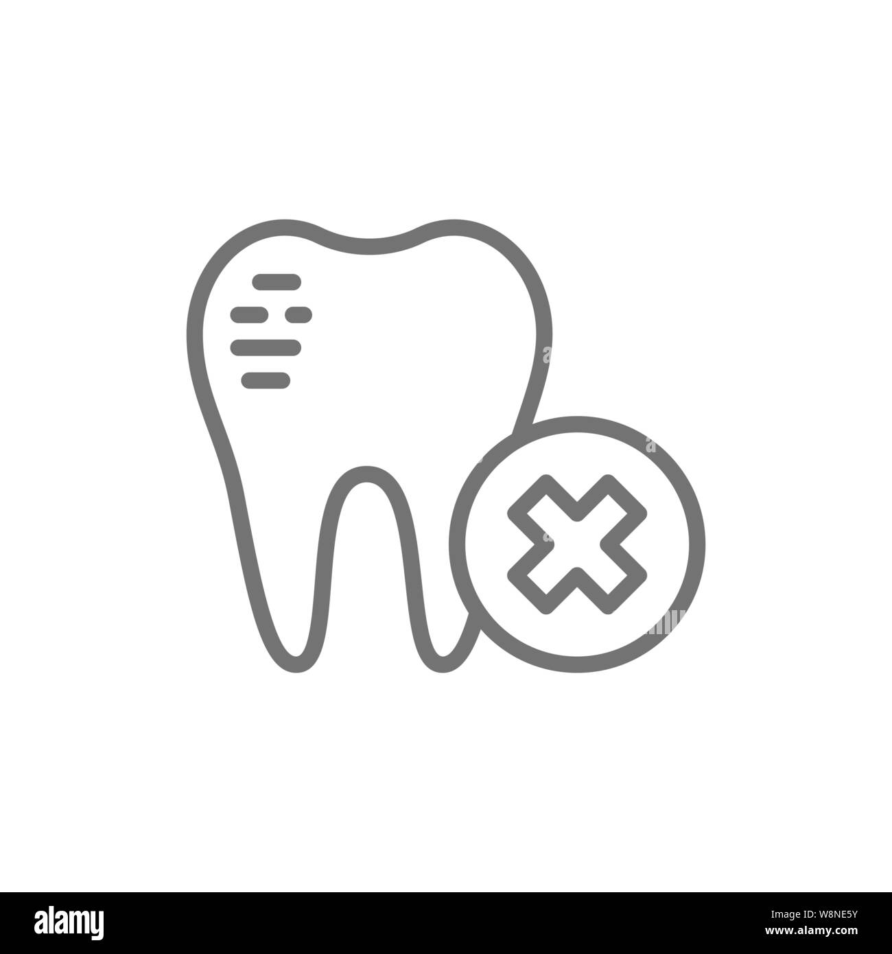 Damaged tooth enamel, dental broken line icon Stock Vector Image & Art ...