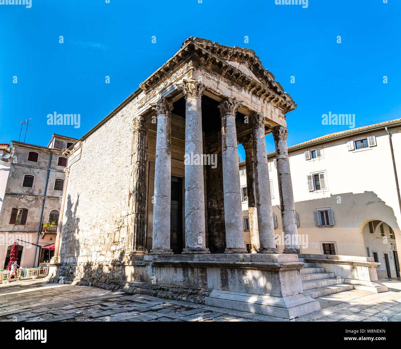 Roman Temple of Augustus in Pula, Croatia Stock Photo
