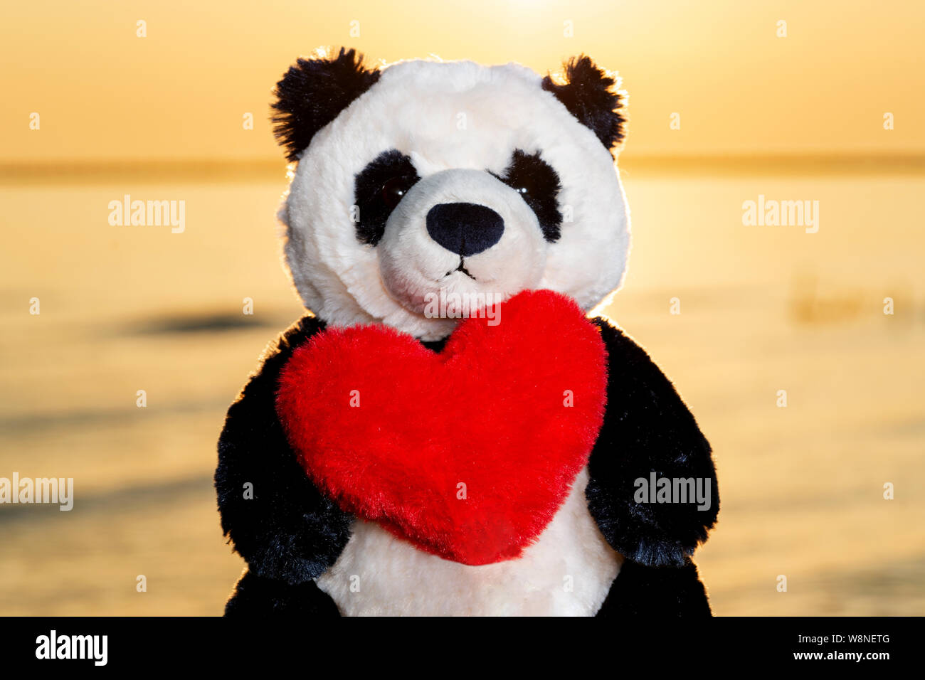 Panda Bear stuffed plush toy with Red 
