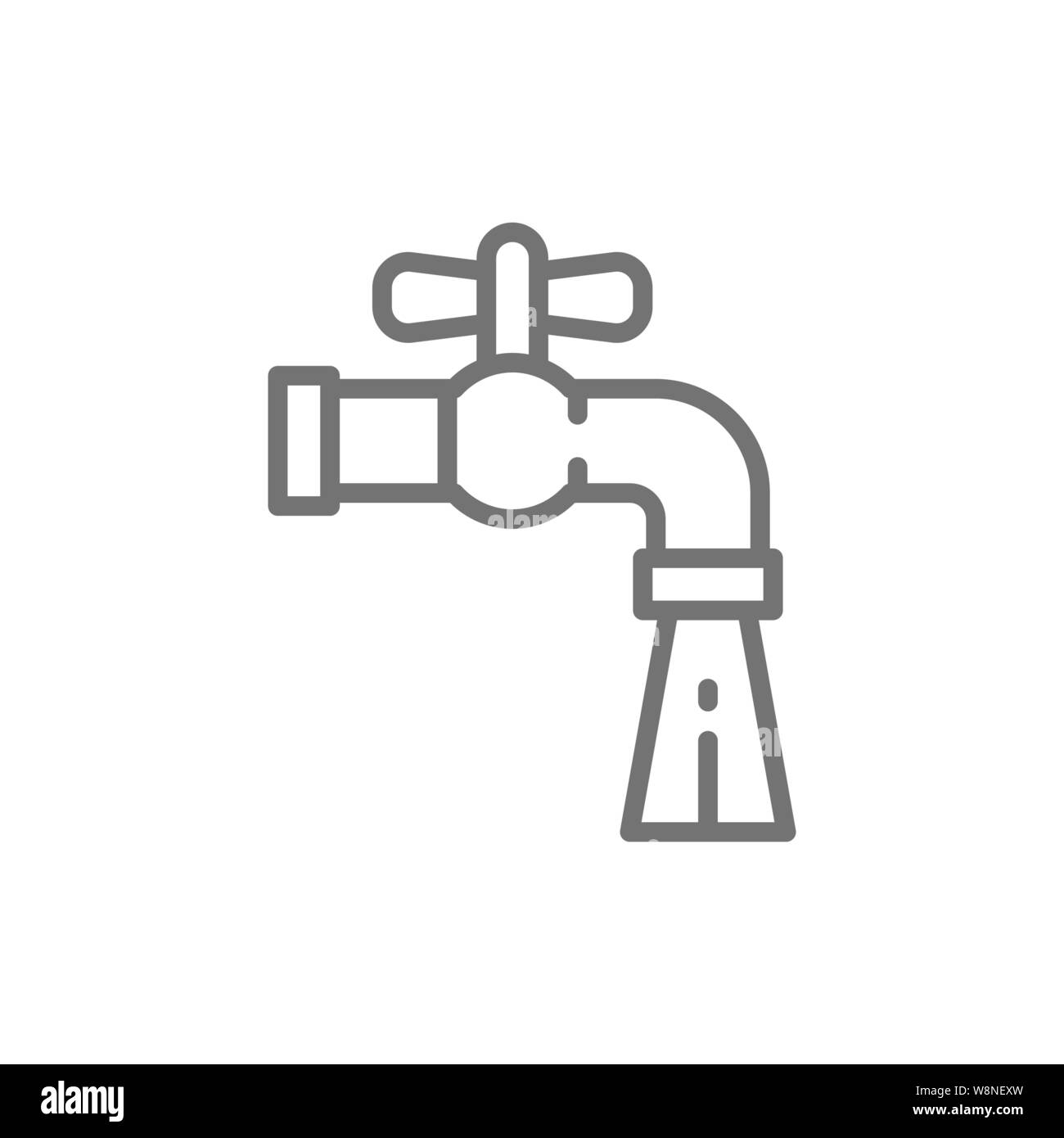 Water tap line icon. Isolated on white background Stock Vector Image ...