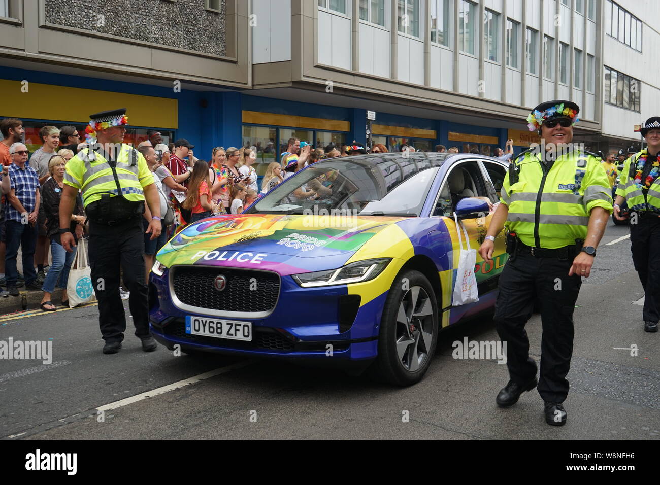 Brighton, UK - 03. August 2019, Policemen at the Brighton and Hove Pride Stock Photo