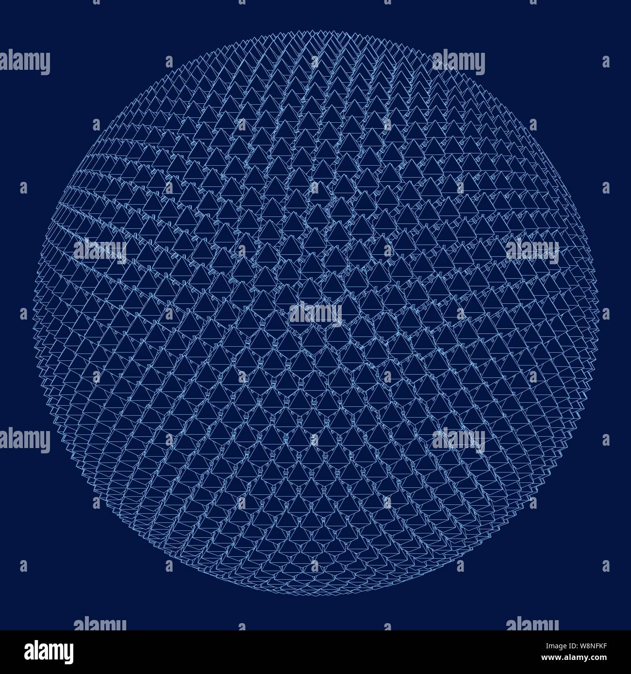 Wireframe Sphere Sphere consisting of a wireframe of geometric shapes. Vector ...