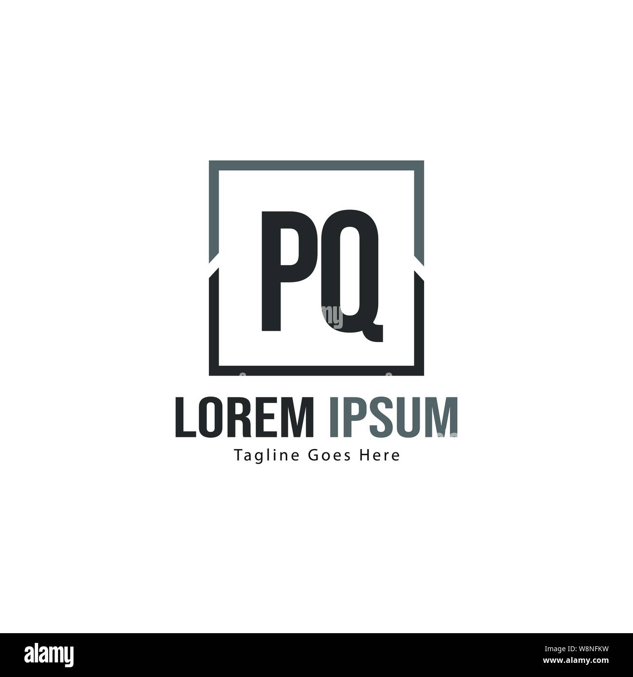 Initial PQ logo template with modern frame. Minimalist PQ letter logo ...