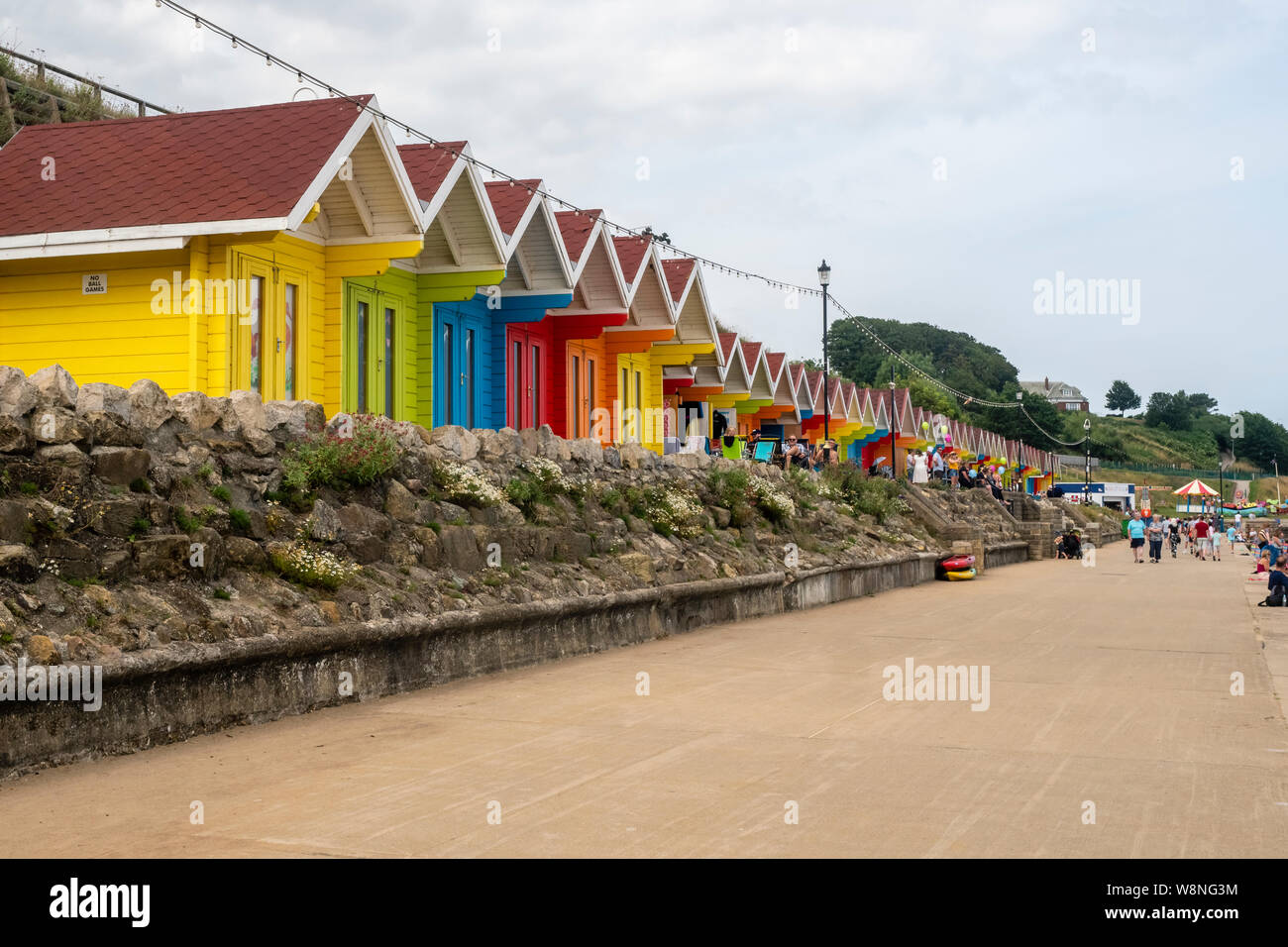 03/08/2019, Scarborough, North Yorkshire, Uk People at Scarborough beach enjoying a day at thbe seaside on a hot August summers day Stock Photo