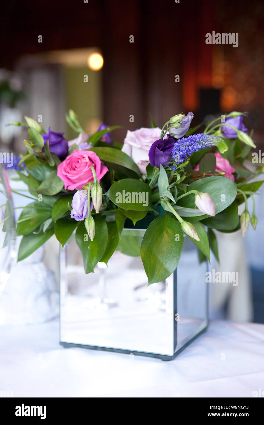 Wedding Reception Floral Decorations Stock Photo Alamy