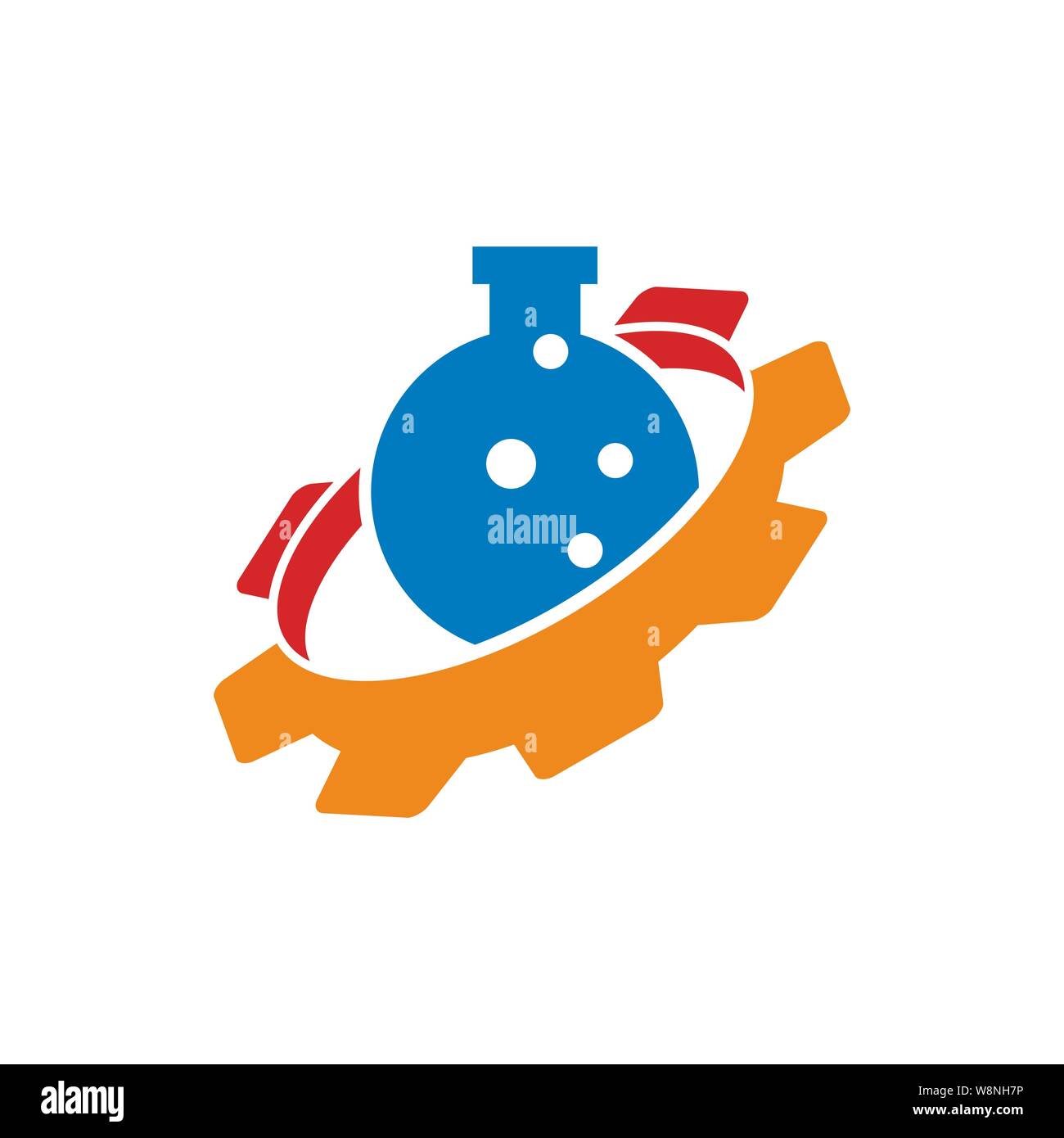 Gear Tube Laboratory Business logo design template vector Icon Stock Vector