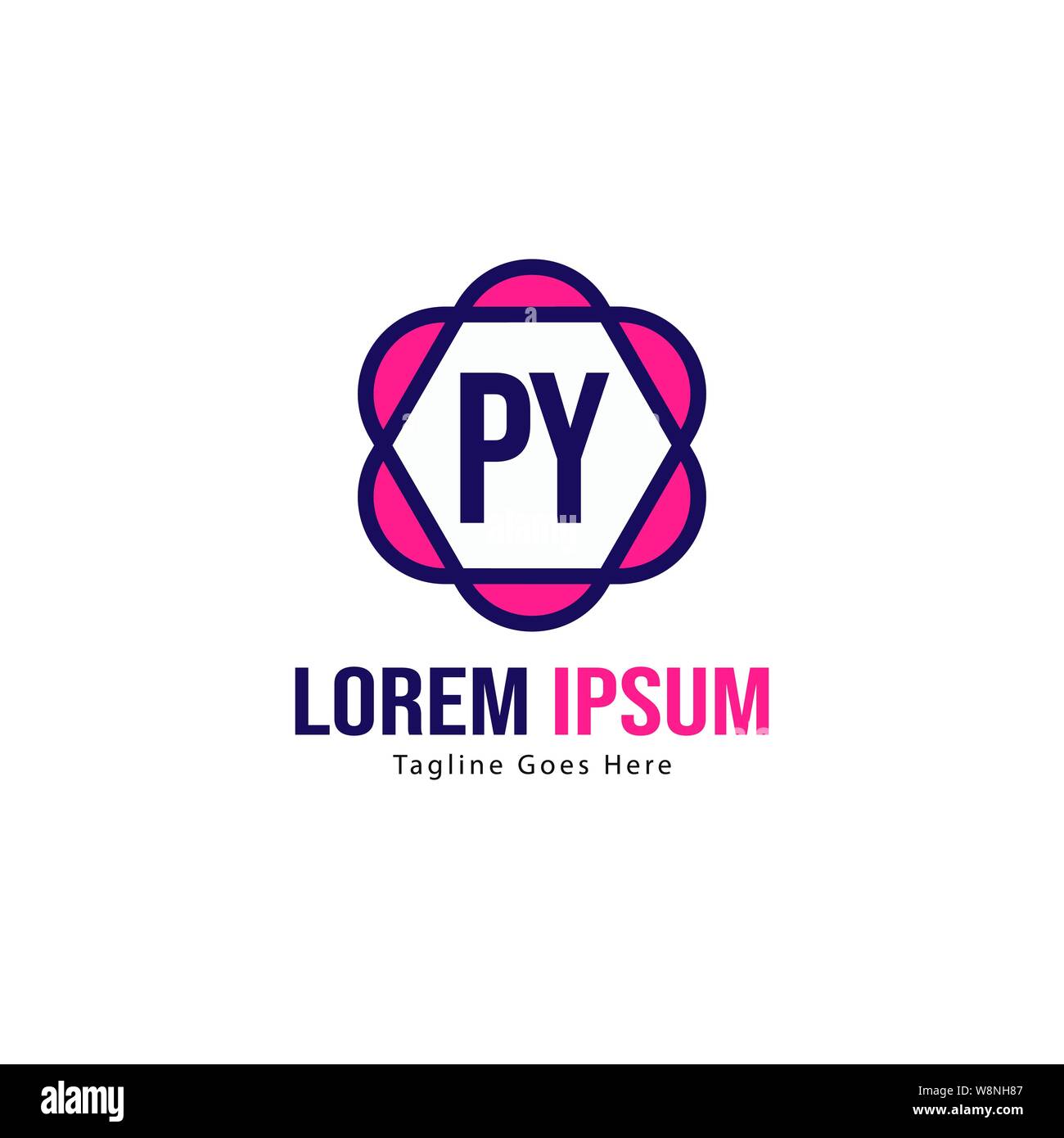Initial PY logo template with modern frame. Minimalist PY letter logo vector illustration design Stock Vector