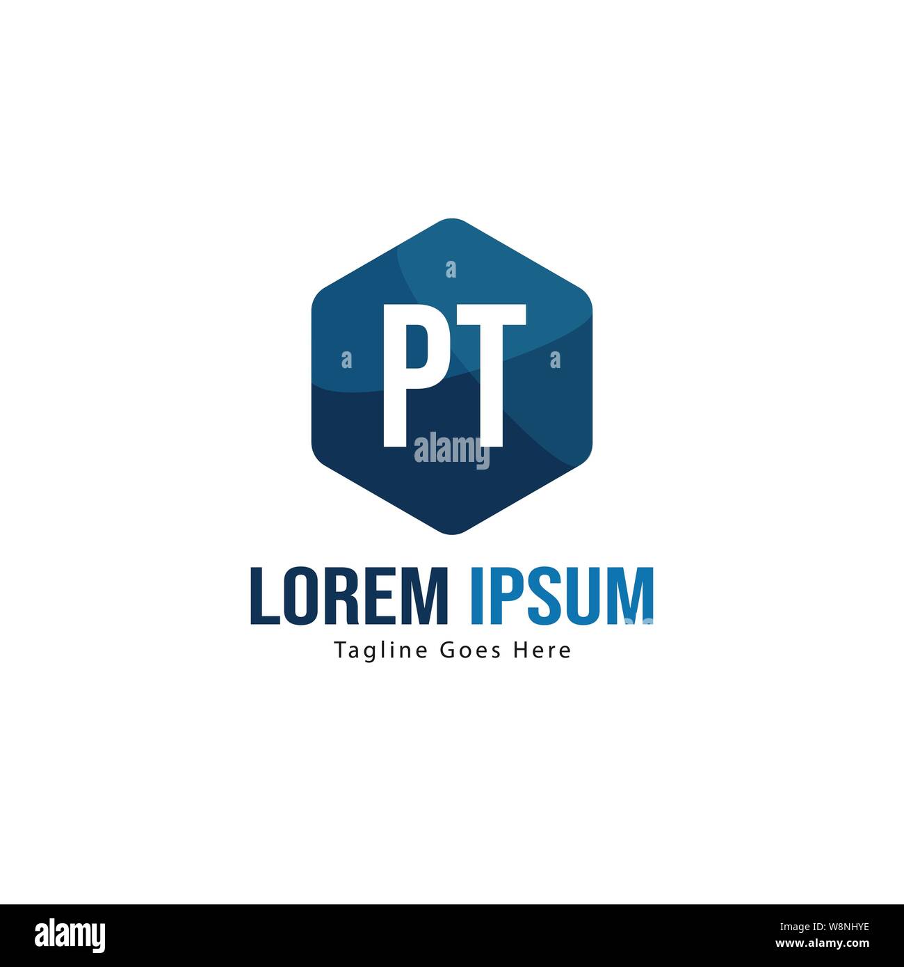 Initial PT logo template with modern frame. Minimalist PT letter logo ...
