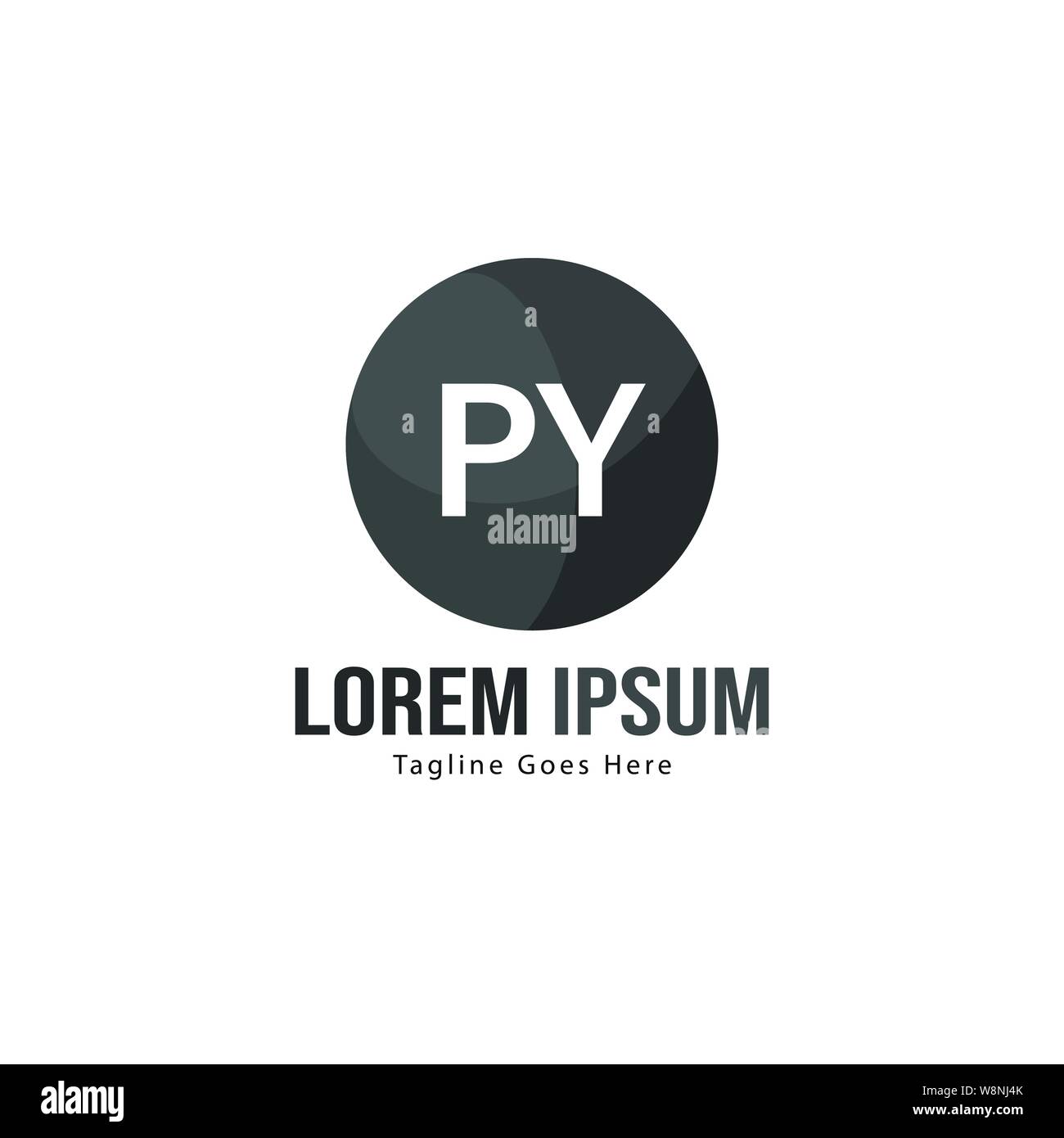 Initial PY logo template with modern frame. Minimalist PY letter logo ...