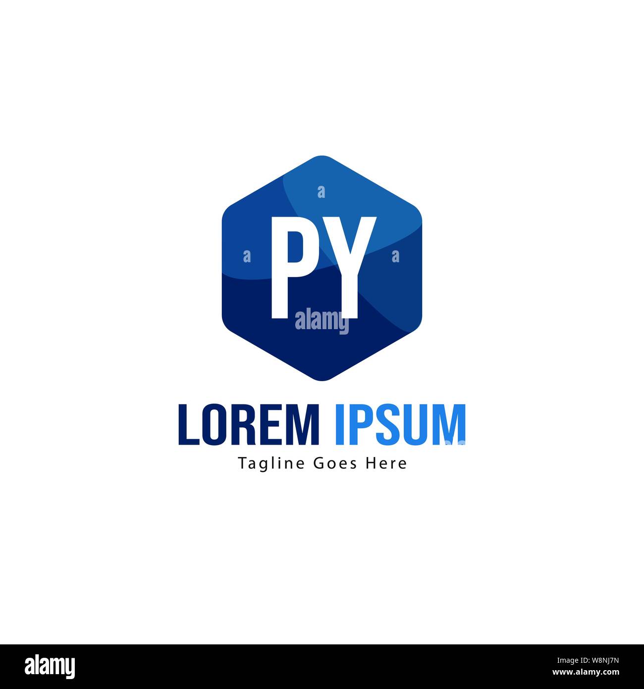 Initial PY logo template with modern frame. Minimalist PY letter logo vector illustration design Stock Vector