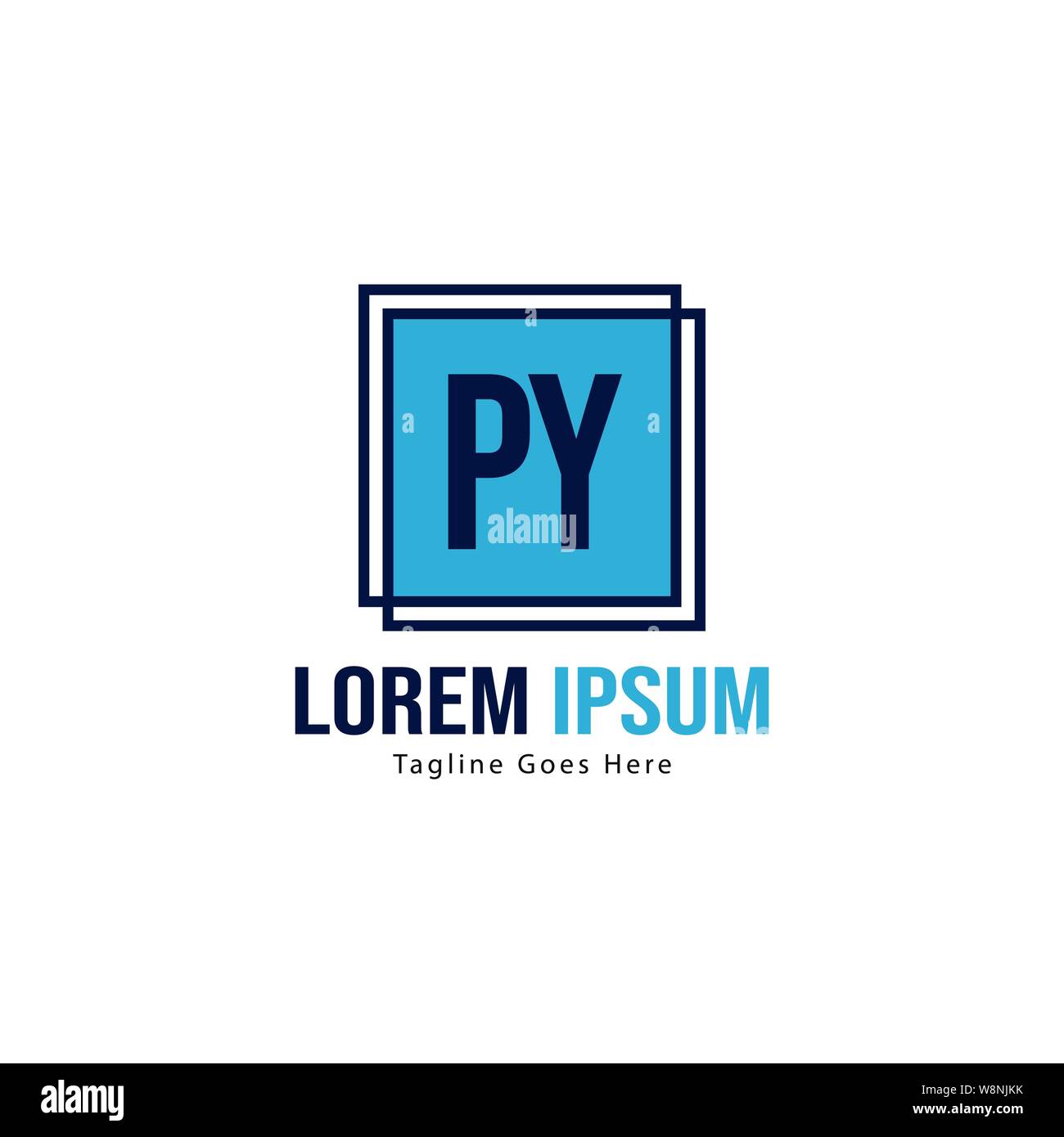 Initial PY logo template with modern frame. Minimalist PY letter logo vector illustration design Stock Vector