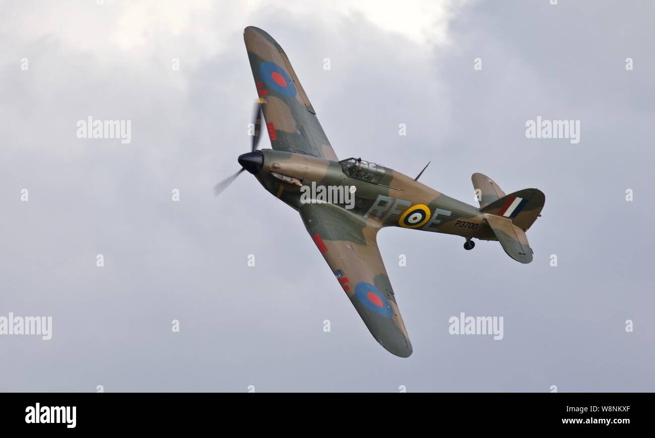 Hawker Hurricane Mk XIIa (G-HURI) airborne at the Shuttleworth Military ...