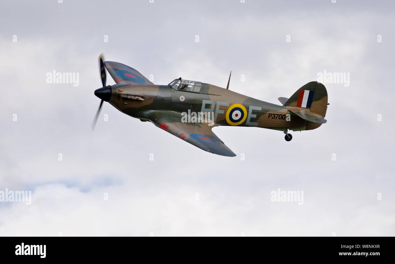 Hawker Hurricane Mk XIIa (G-HURI) airborne at the Shuttleworth Military ...