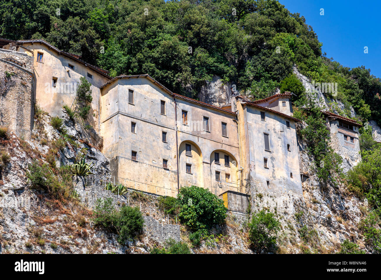 The Hermitage of Greccio Sanctuary, Greccio, Rieti Province, Italy Stock Photo