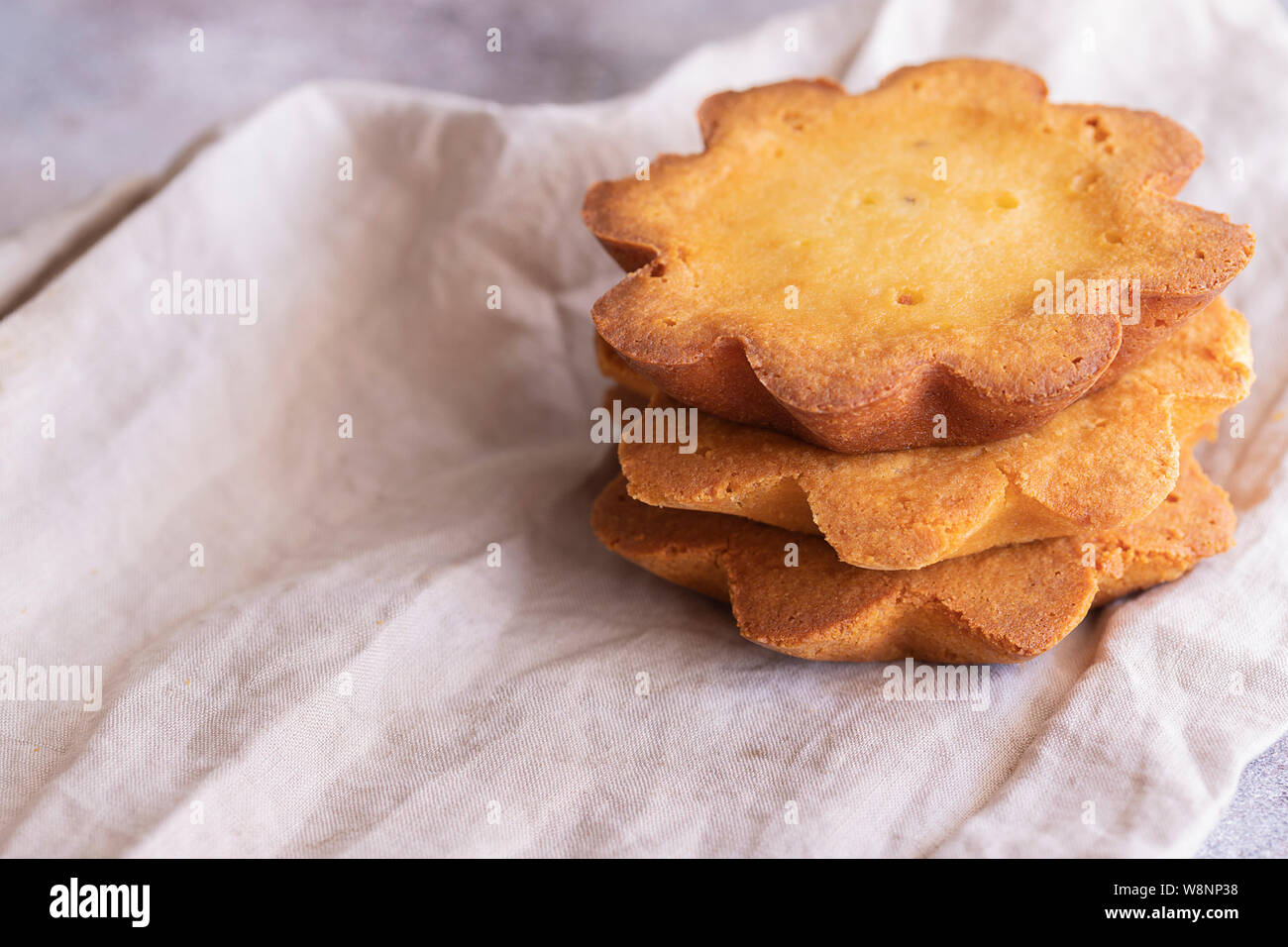 Quesadilla is a dessert from El Hierro, the Canary Island. This,  smooth-textured cake is made with local cheese, sugar, lemon and anise  today in a tra Stock Photo - Alamy