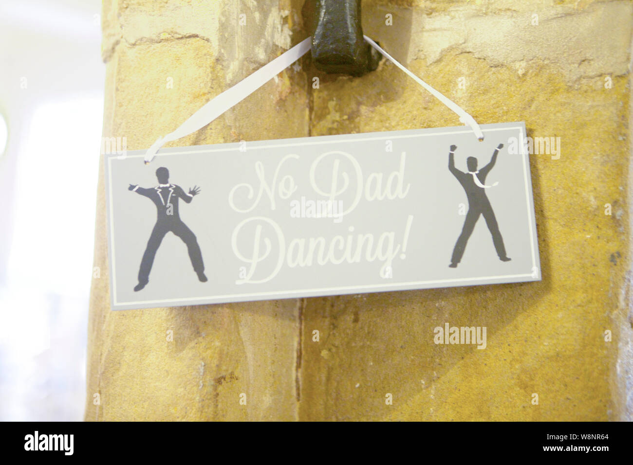 Wedding Signs - No Dad Dancing Sign Stock Photo