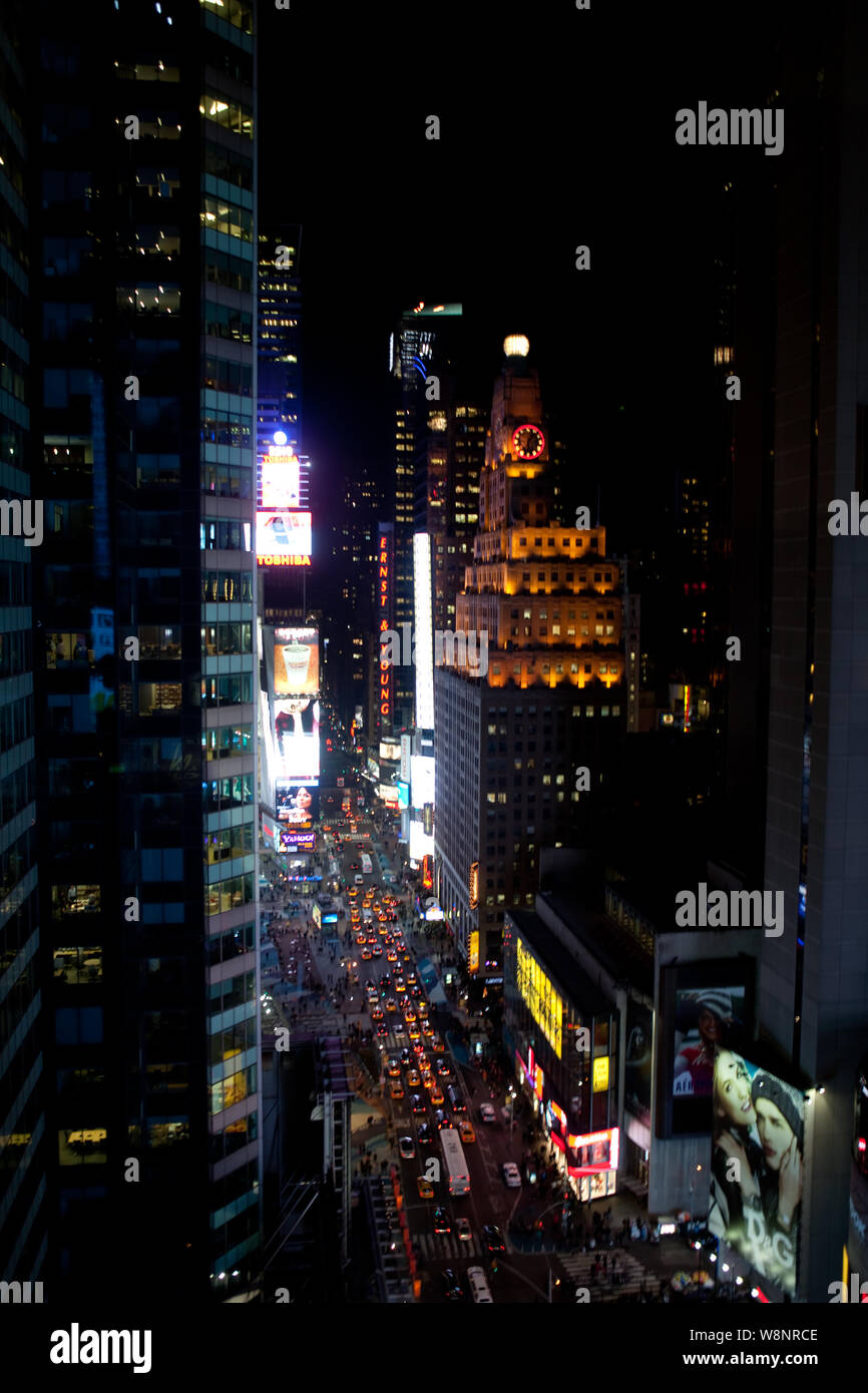 Time Square, New York at Night Stock Photo Alamy