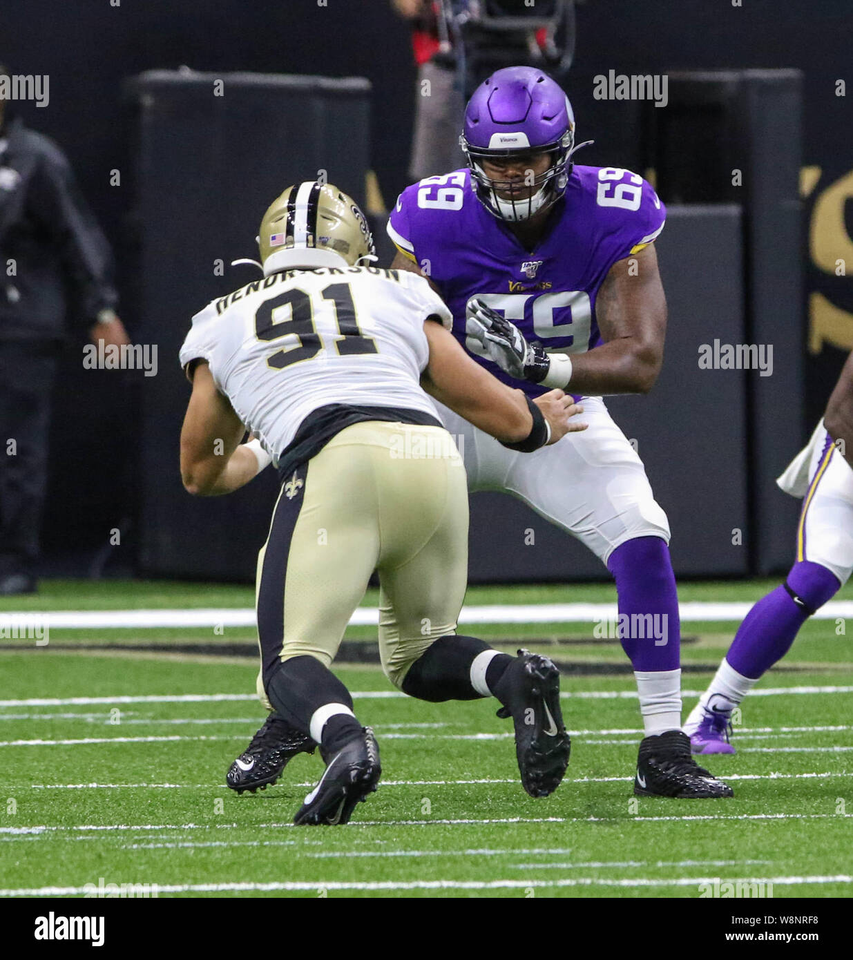 New Orleans, USA. 9th August 2019: Minnesota Vikings offensive