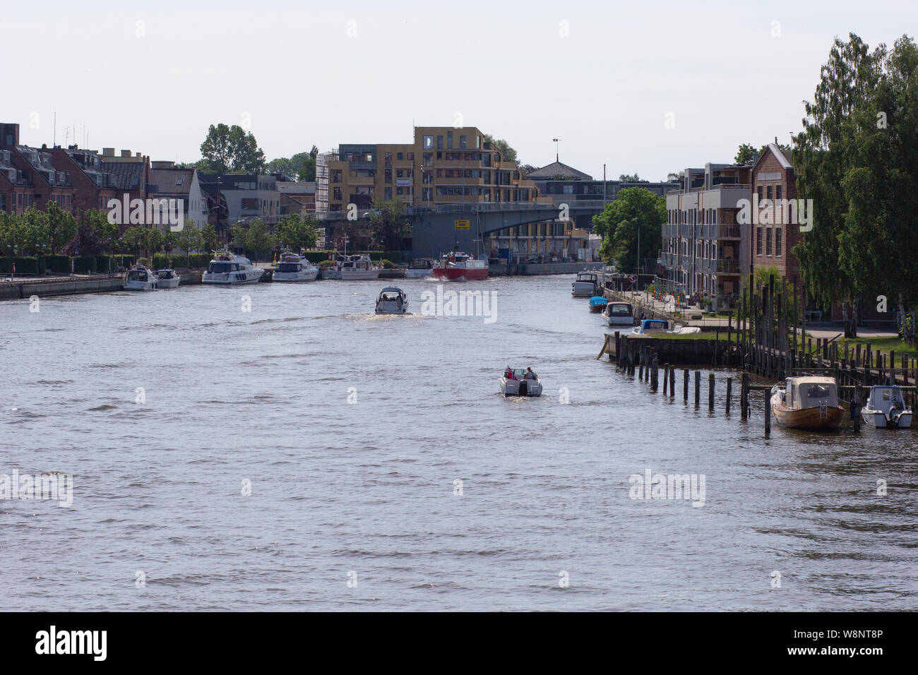 View on the river Glomma from the bridge in Fredrikstad Norway Stock Photo