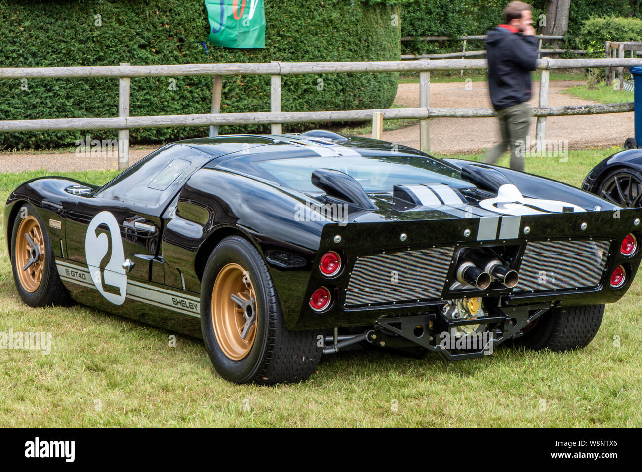 Black GT40 at a Car show staged by Robert and Tanya Lewis at Old Kiln Farm, Churt, Surrey, UK Stock Photo
