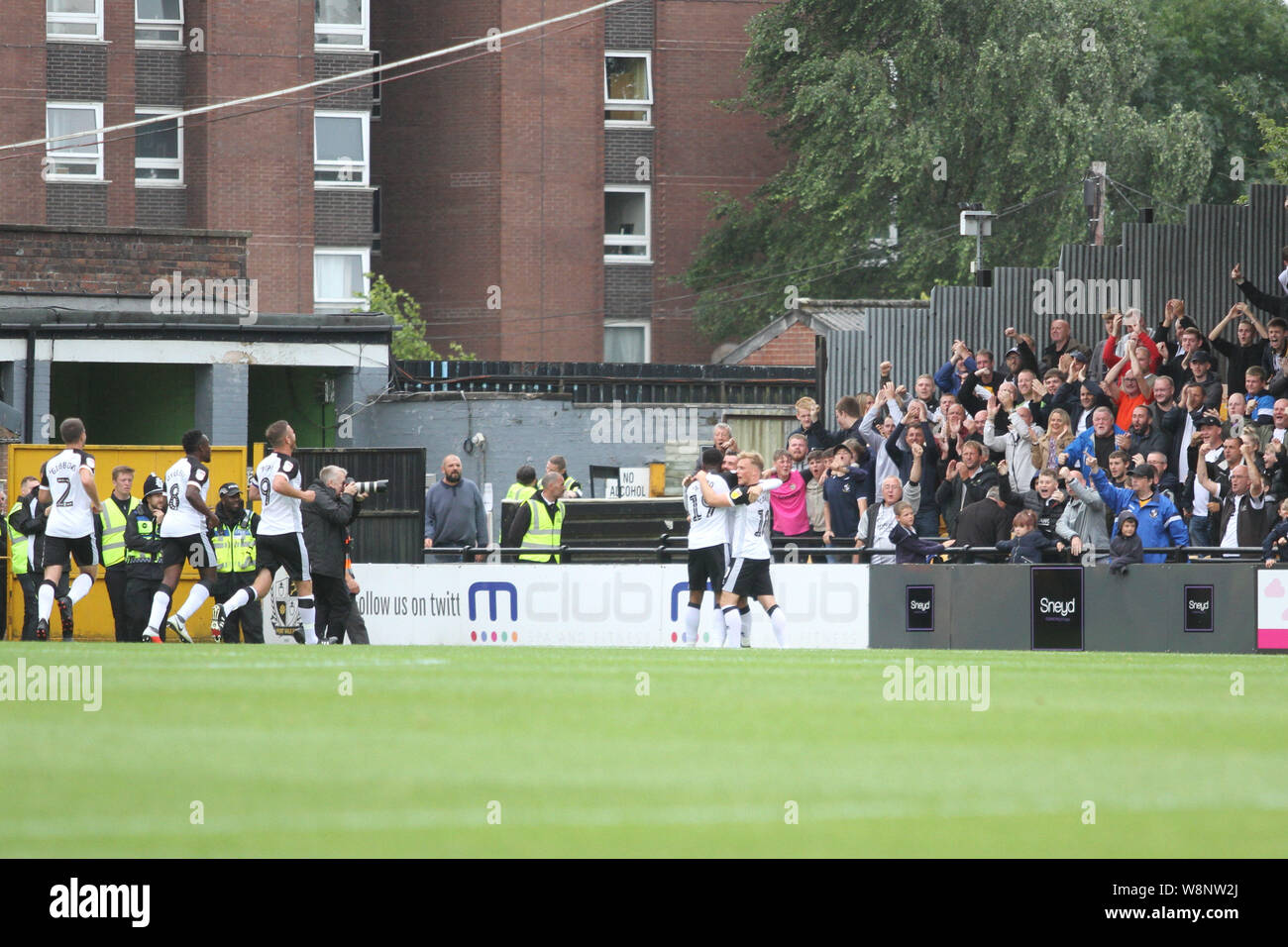 Stoke on trent, UK. 10th August, 2019. David Amoo of Port Vale celebrates his goal during the Sky Bet League 2 match between Port Vale and Northampton Town at Vale Park, Burslem on Saturday 10th August 2019. (Credit: Tina Newbury | MI News) Editorial use only, license required for commercial use. Photograph may only be used for newspaper and/or magazine editorial purposes Credit: MI News & Sport /Alamy Live News Stock Photo