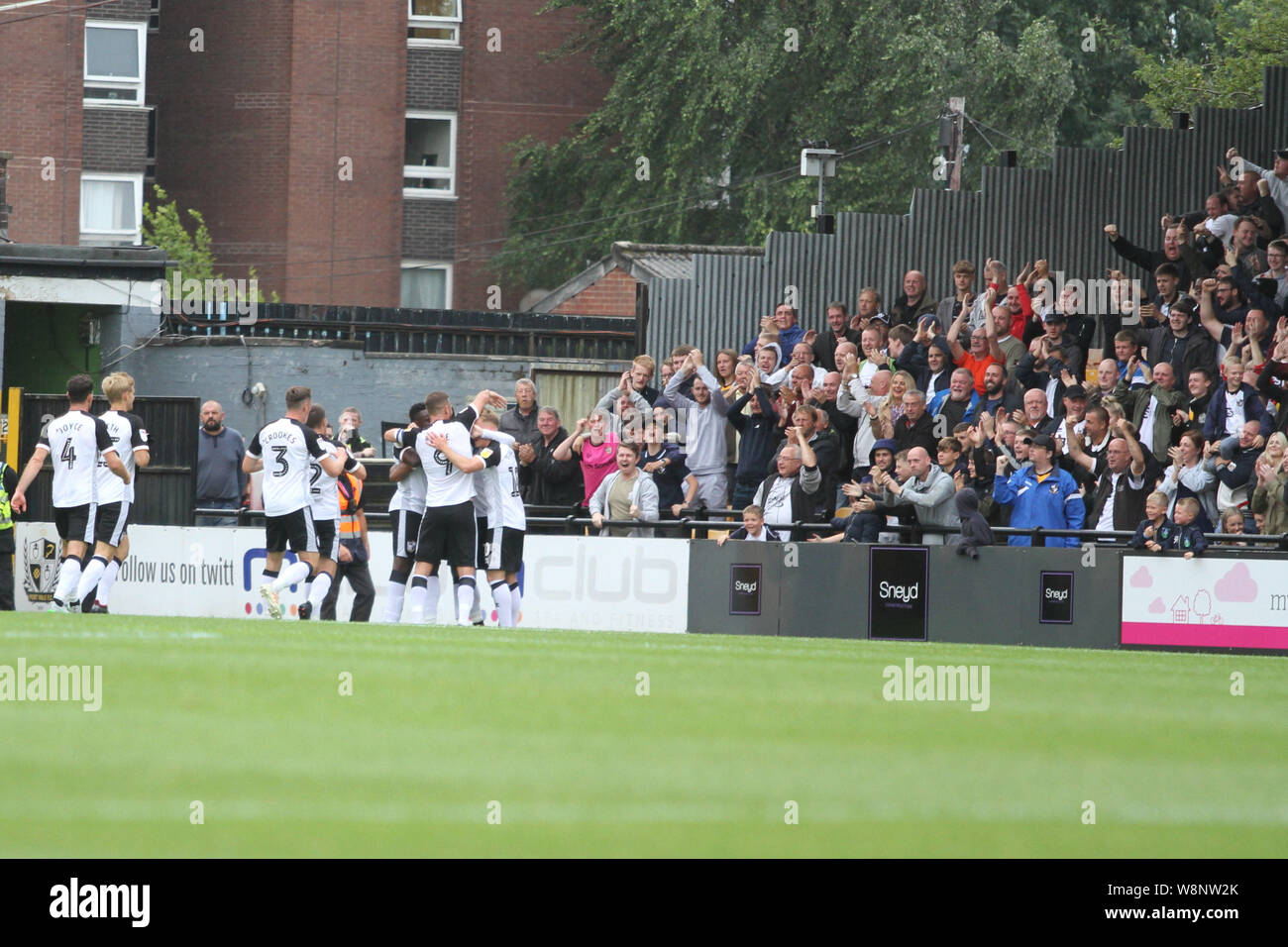 Stoke on trent, UK. 10th August, 2019. David Amoo of Port Vale celebrates his goal during the Sky Bet League 2 match between Port Vale and Northampton Town at Vale Park, Burslem on Saturday 10th August 2019. (Credit: Tina Newbury | MI News) Editorial use only, license required for commercial use. Photograph may only be used for newspaper and/or magazine editorial purposes Credit: MI News & Sport /Alamy Live News Stock Photo