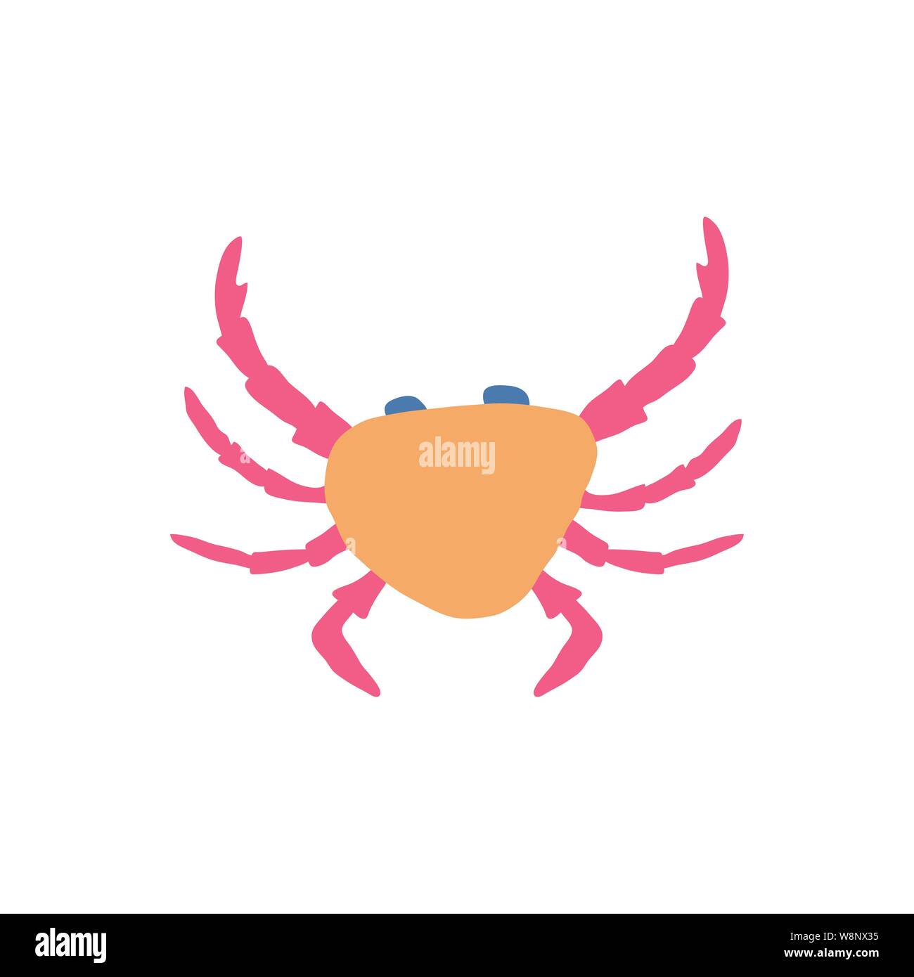 Underwater creature,  lobster isolated on white, marine animals for fabric, textile, wallpaper, nursery decor, prints, childish background. Vector Stock Vector