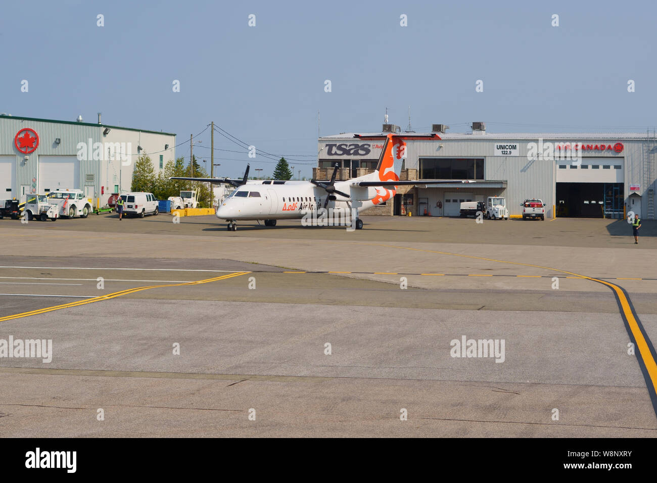 QUEBEC CITY, QUEBEC, CANADA - JULY 26, 2019: Air Inuit at Quebec City Jean Lesage International Airport. Stock Photo