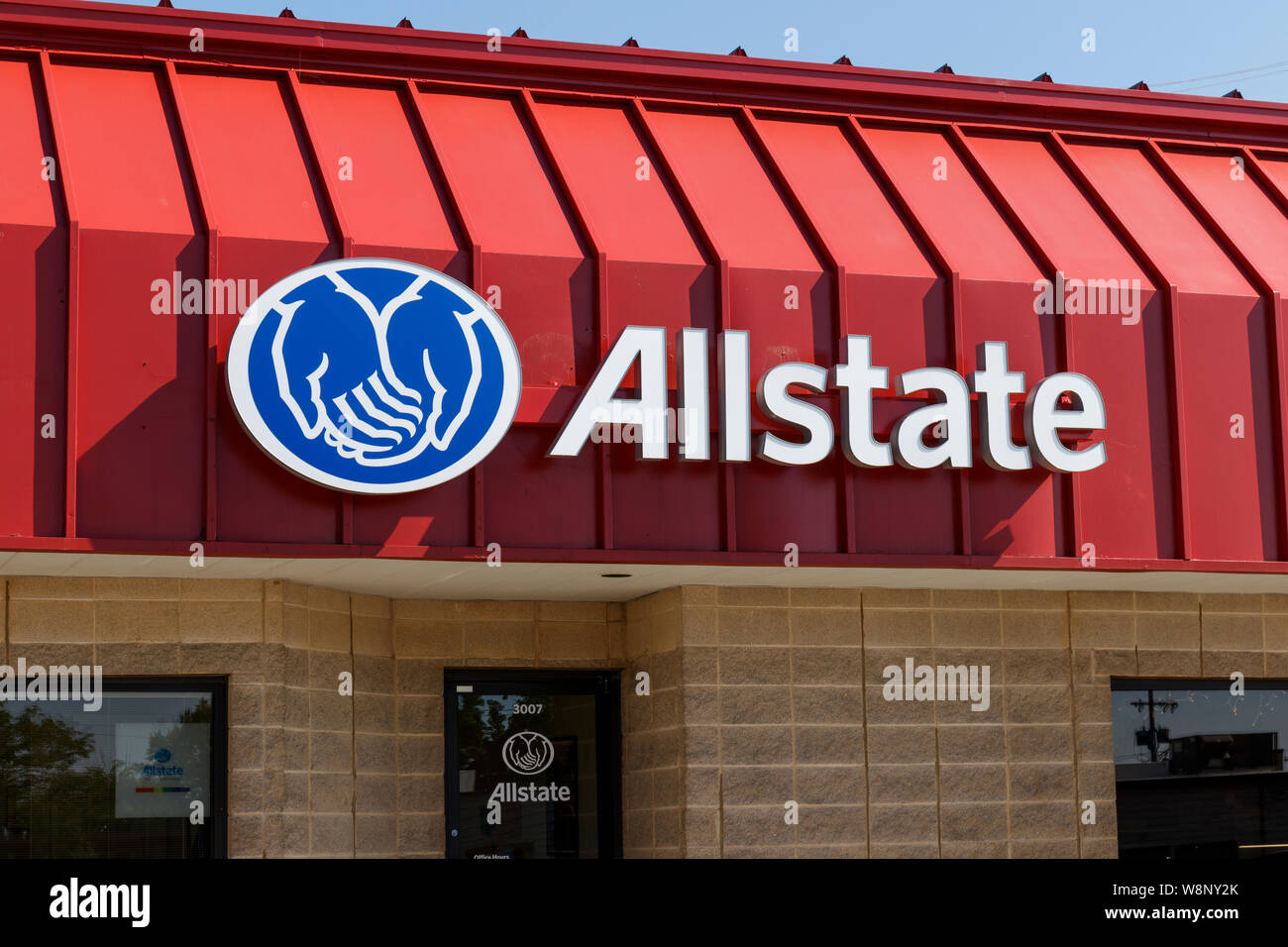 Ft. Wayne Circa August 2019 Allstate Insurance Logo and Signage. The