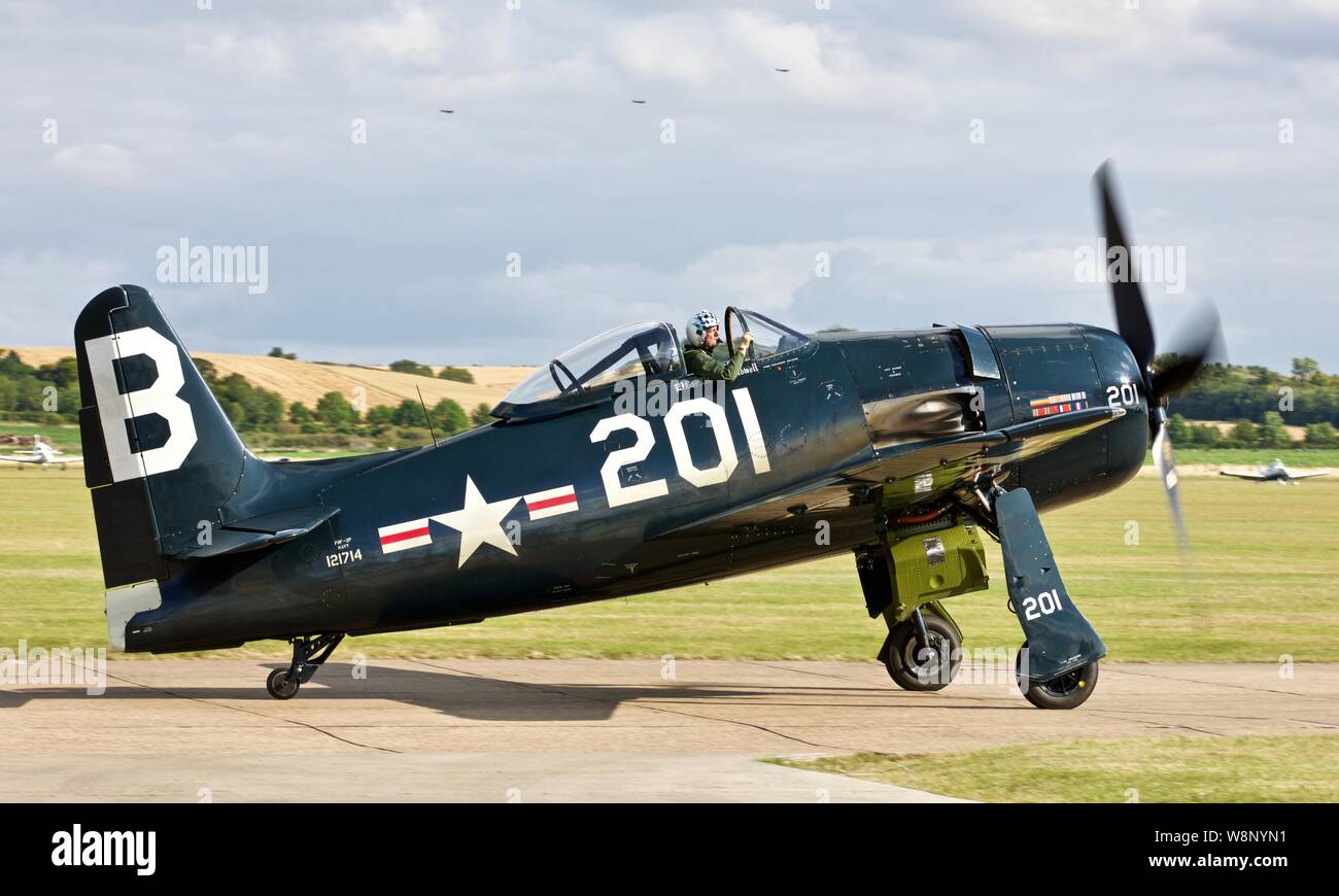 Grumman Bearcat F8F (G-RUMM) at the 2019 Flying Legends Airshow Stock Photo