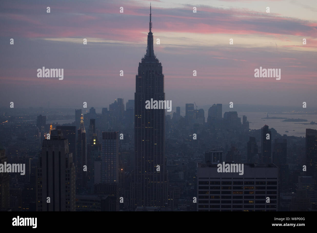Empire State Building and New York Skyline at Dusk Stock Photo - Alamy